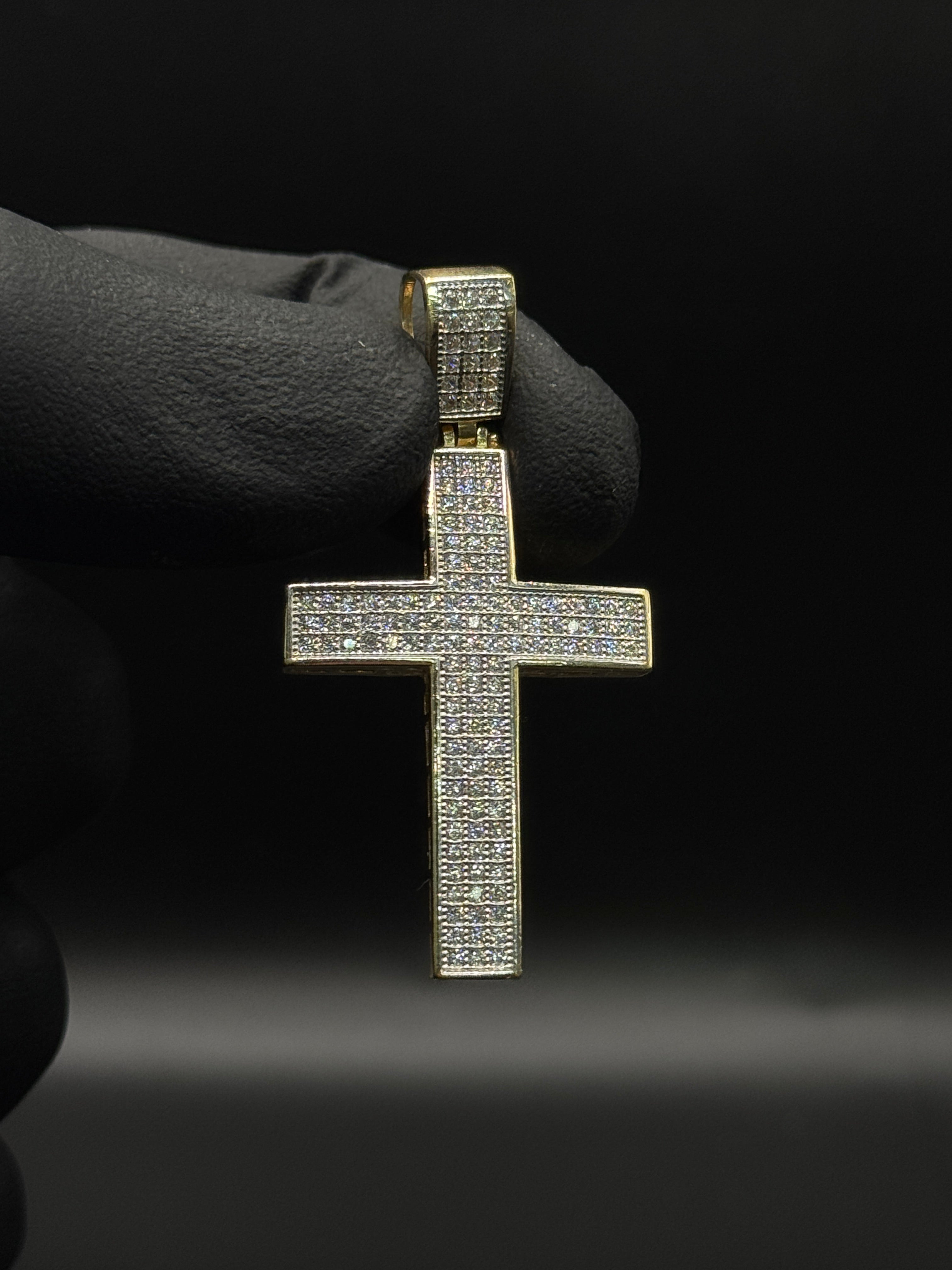 Mens Cross w Stones (1.4in) image 0