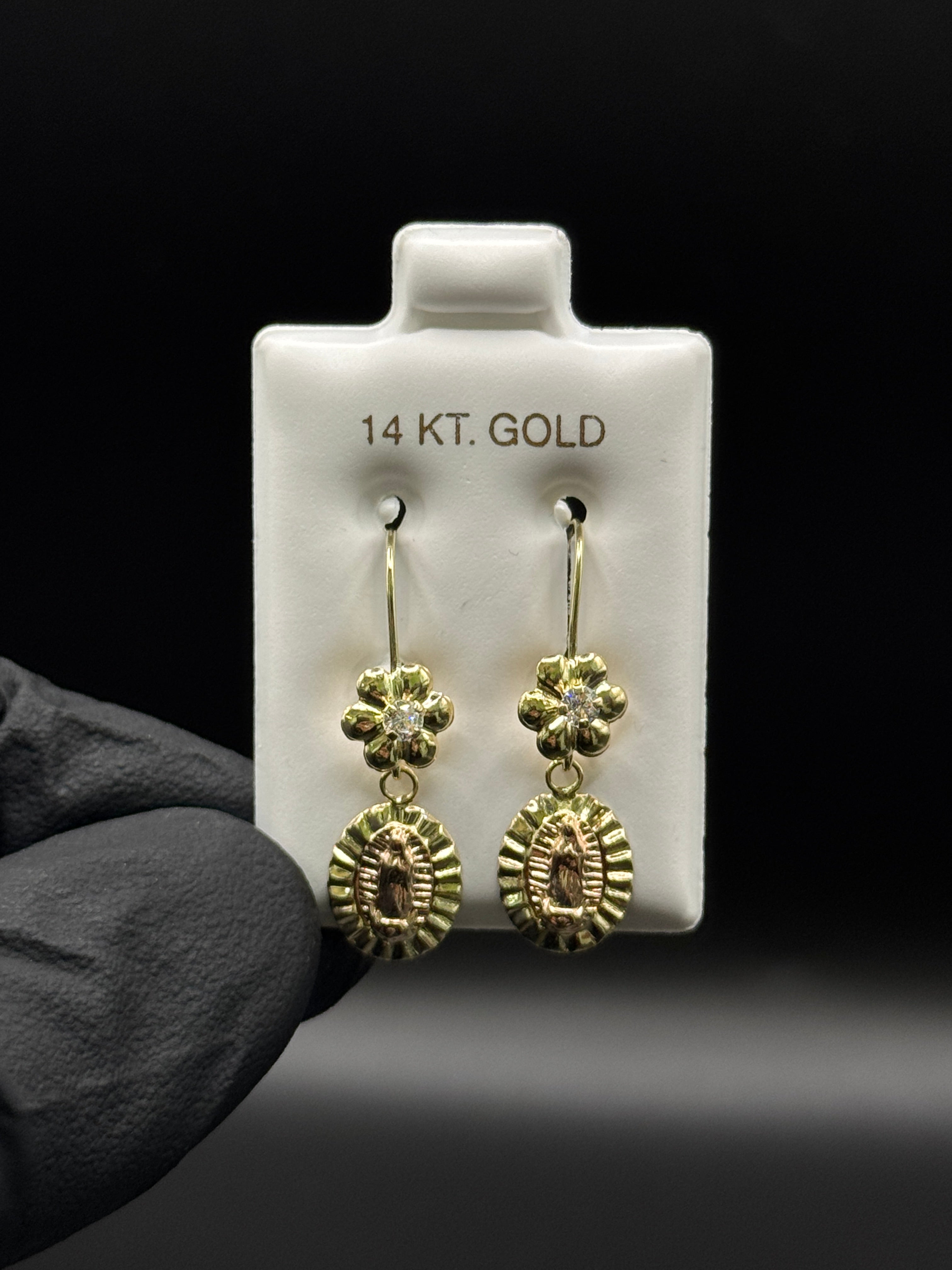 Virgen de Guadalupe Flower Earrings (E28) image 0