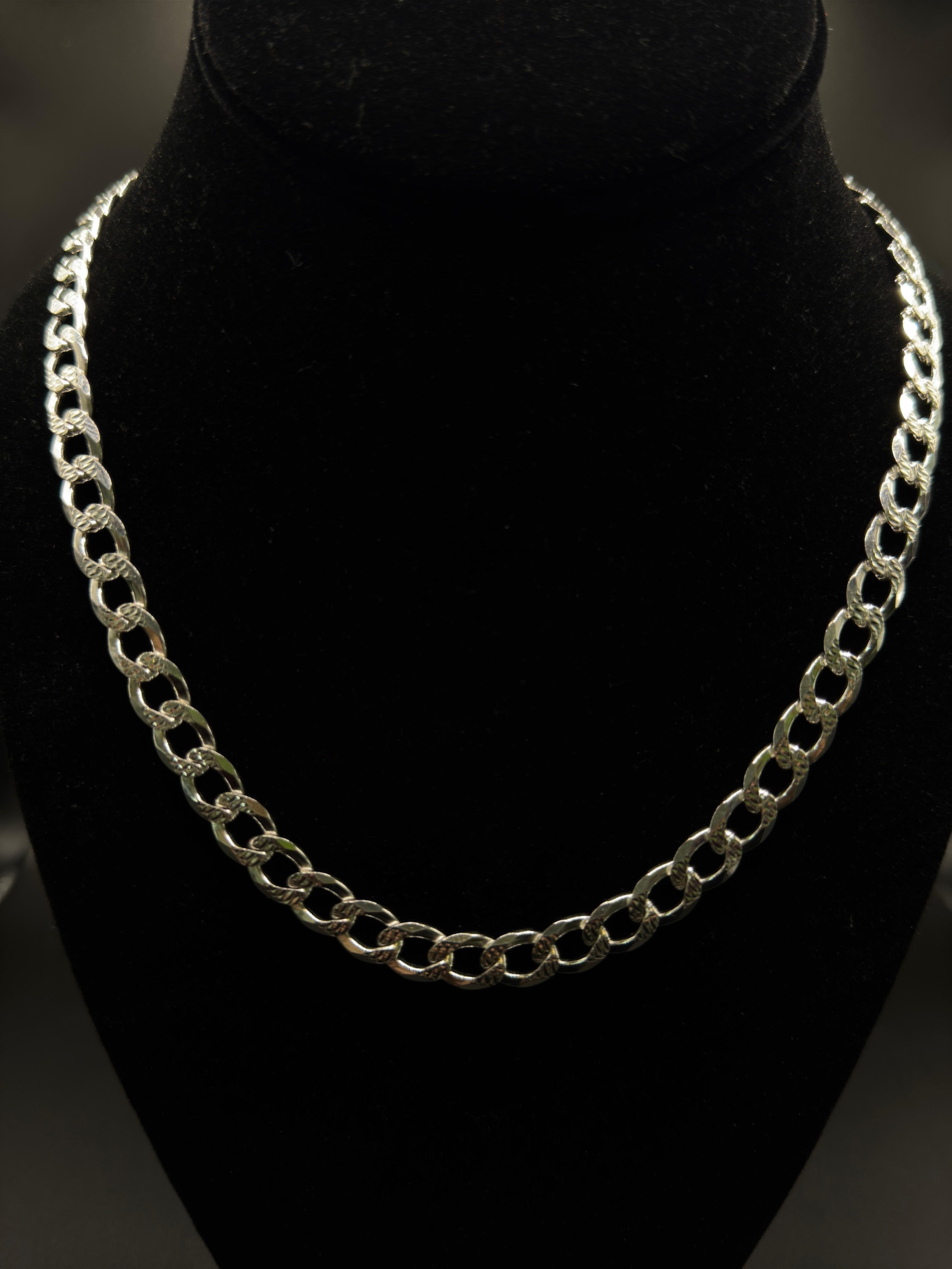 Silver Diamond Cut Cuban Chain (7.7mm) image 0