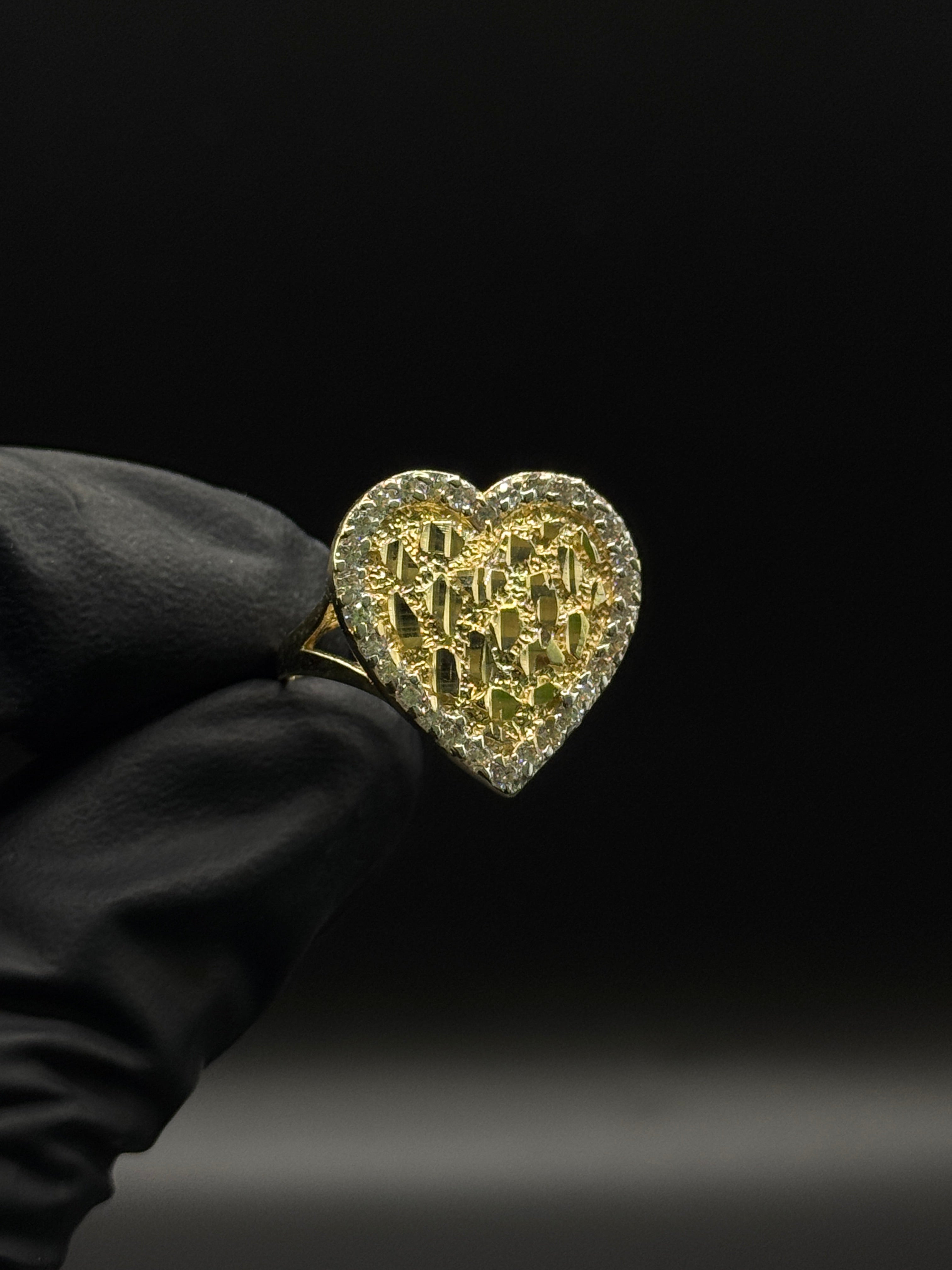Women's Heart Nugget Ring with Stones image 0