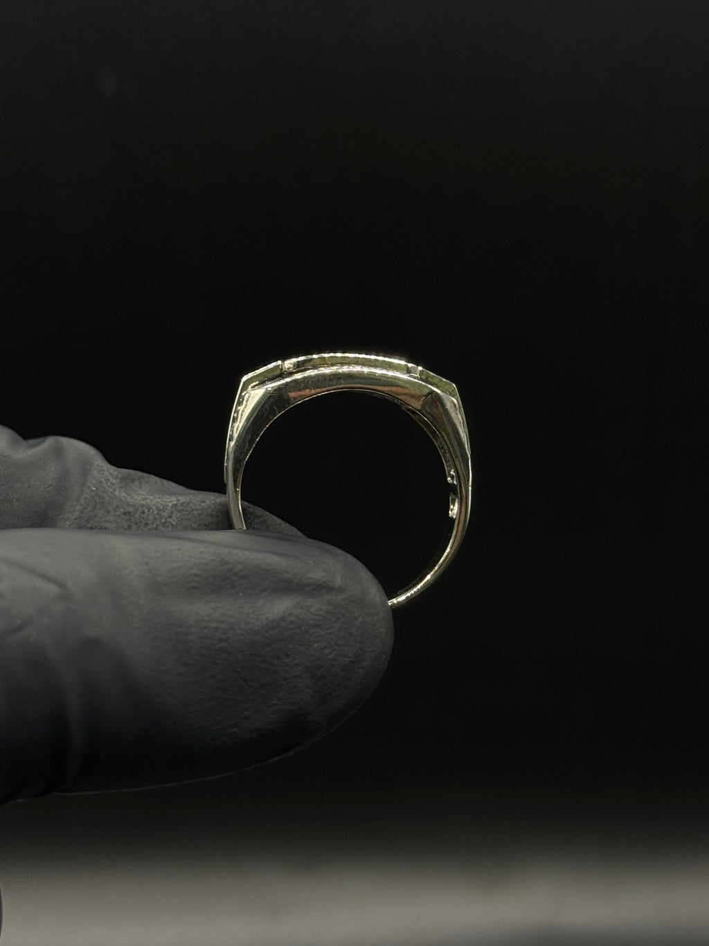 Silver Black outline Ring (CZ) image 1