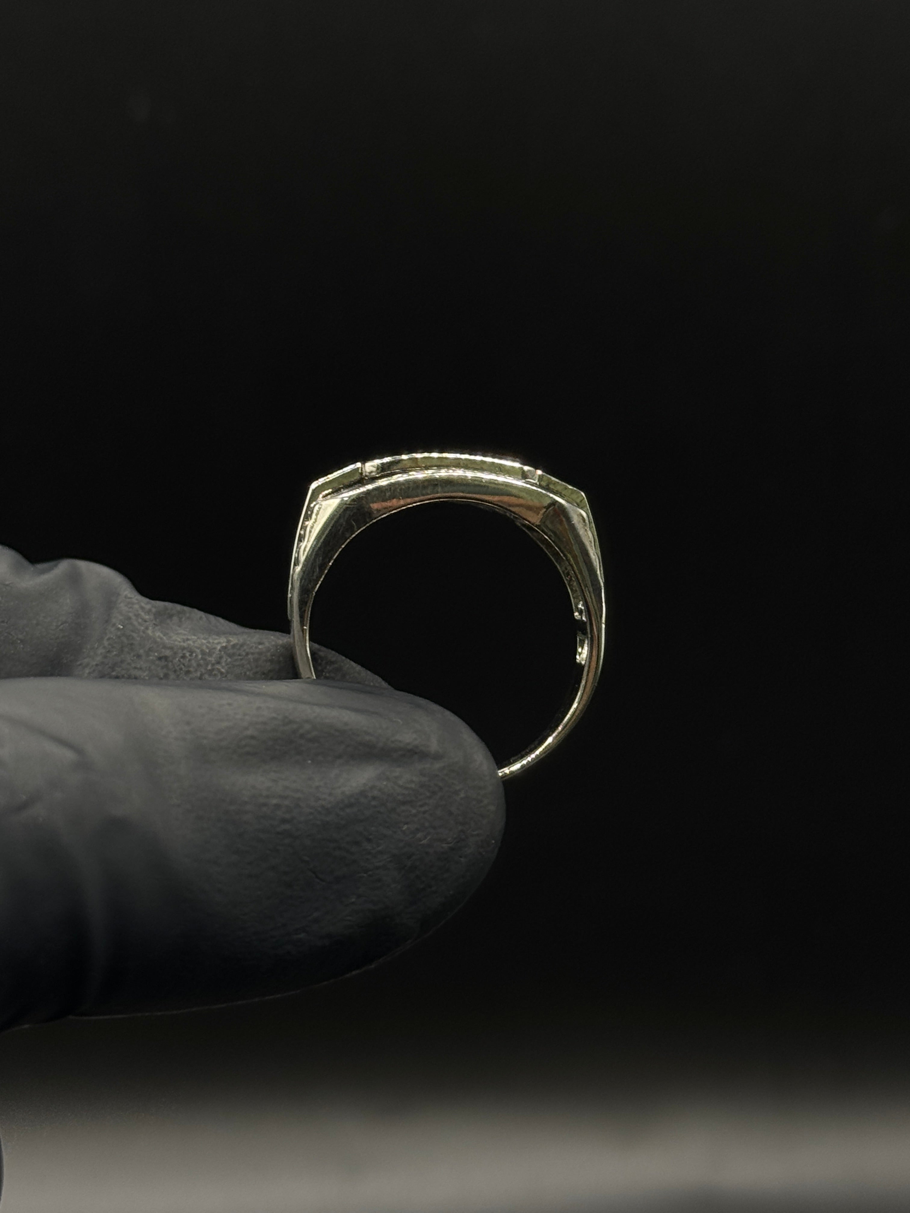 Silver Black outline Ring (CZ) image 1