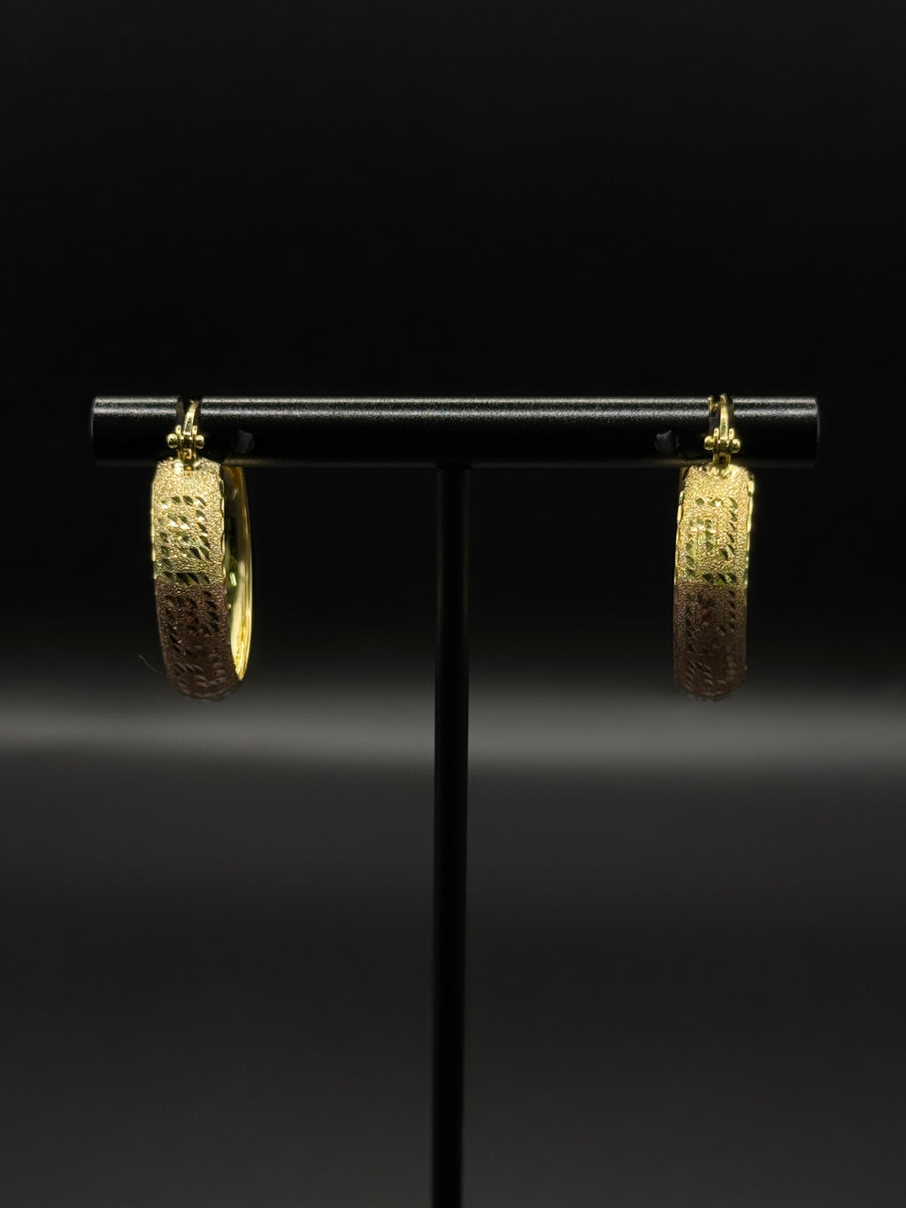 Womens 3 Tone Hoop Earrings image 0