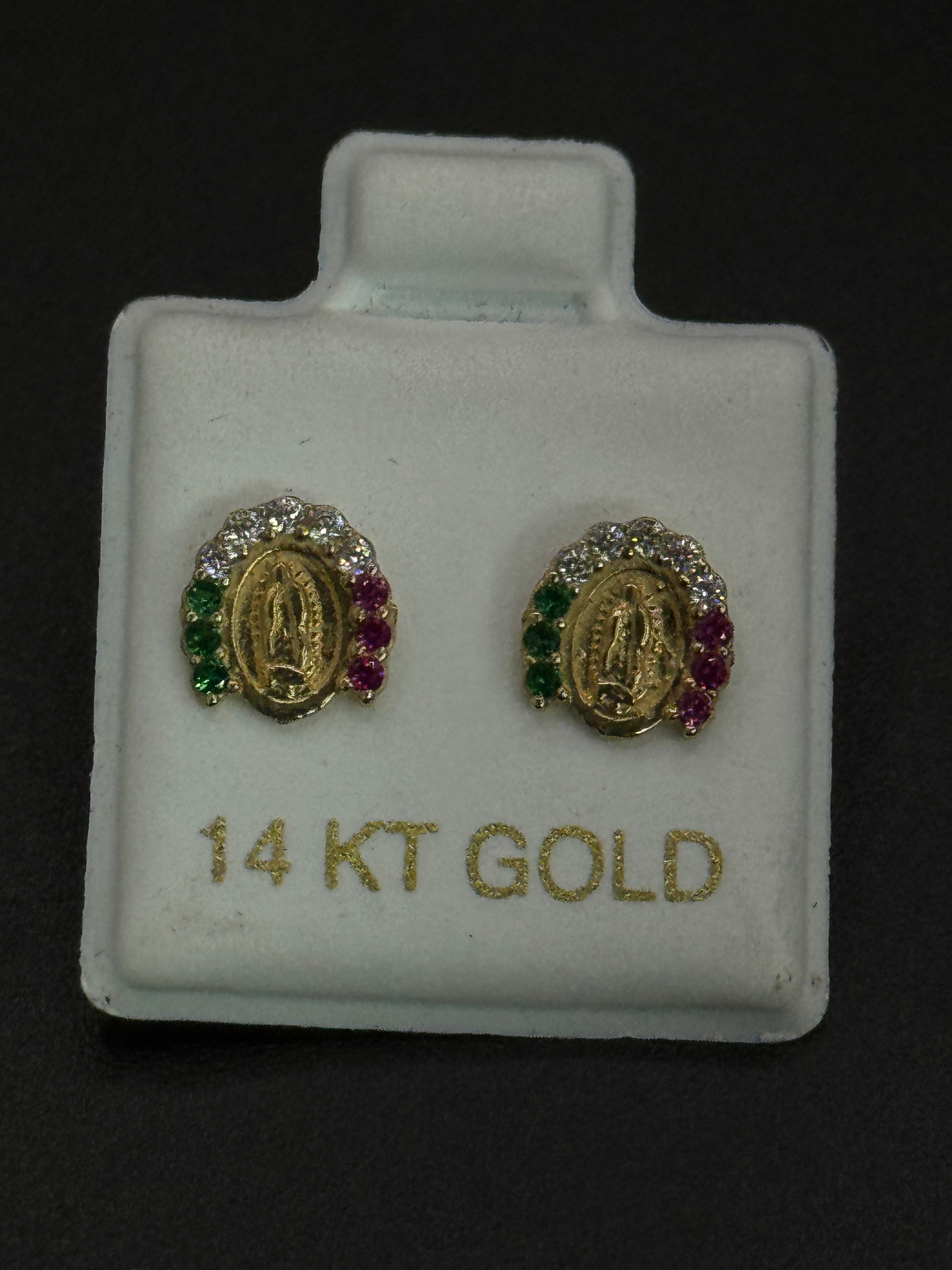 Horse Shoe Virgen de Guadalupe Earrings (E10) image 0