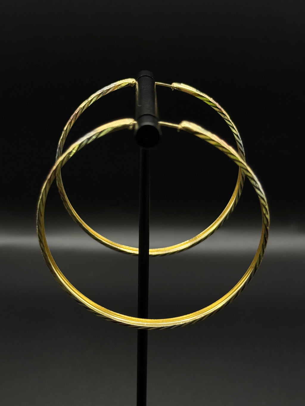 Womens 3 Tone Hoop Earrings image 1