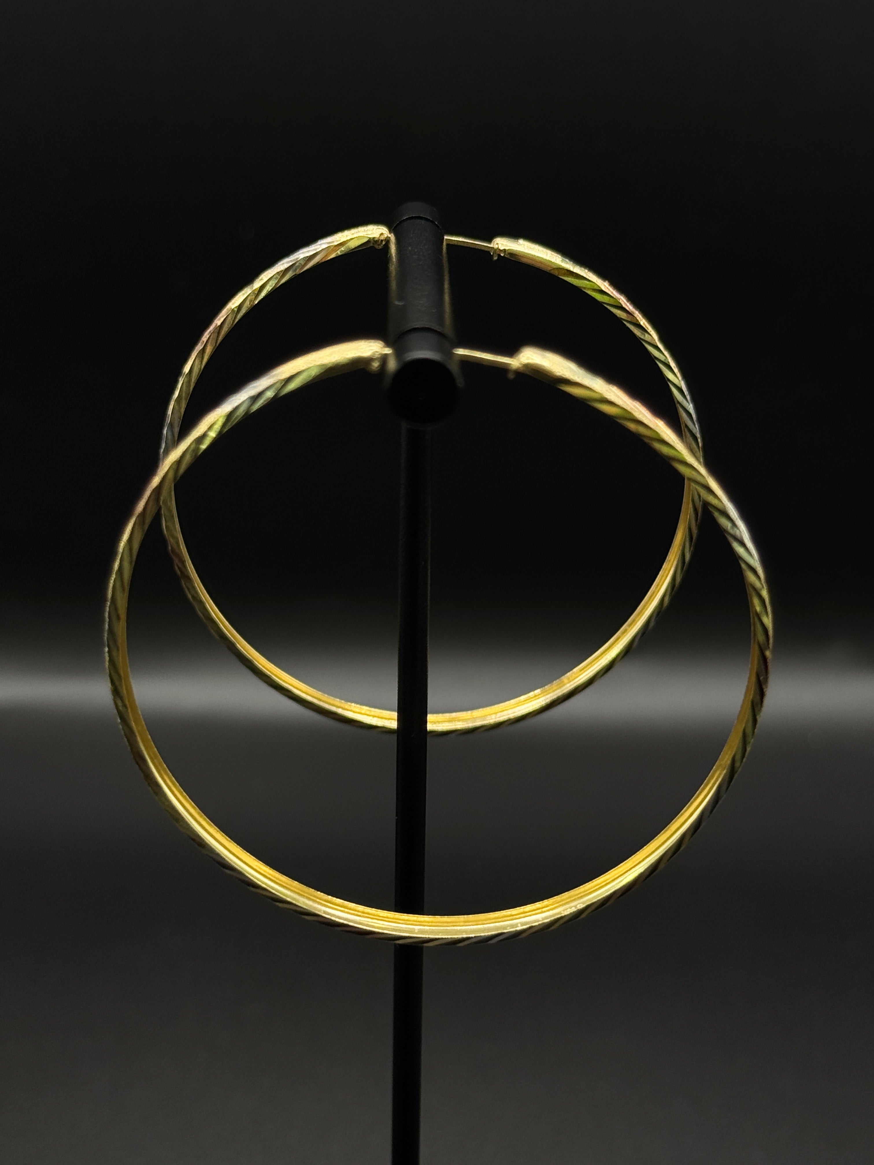 Womens 3 Tone Hoop Earrings image 1