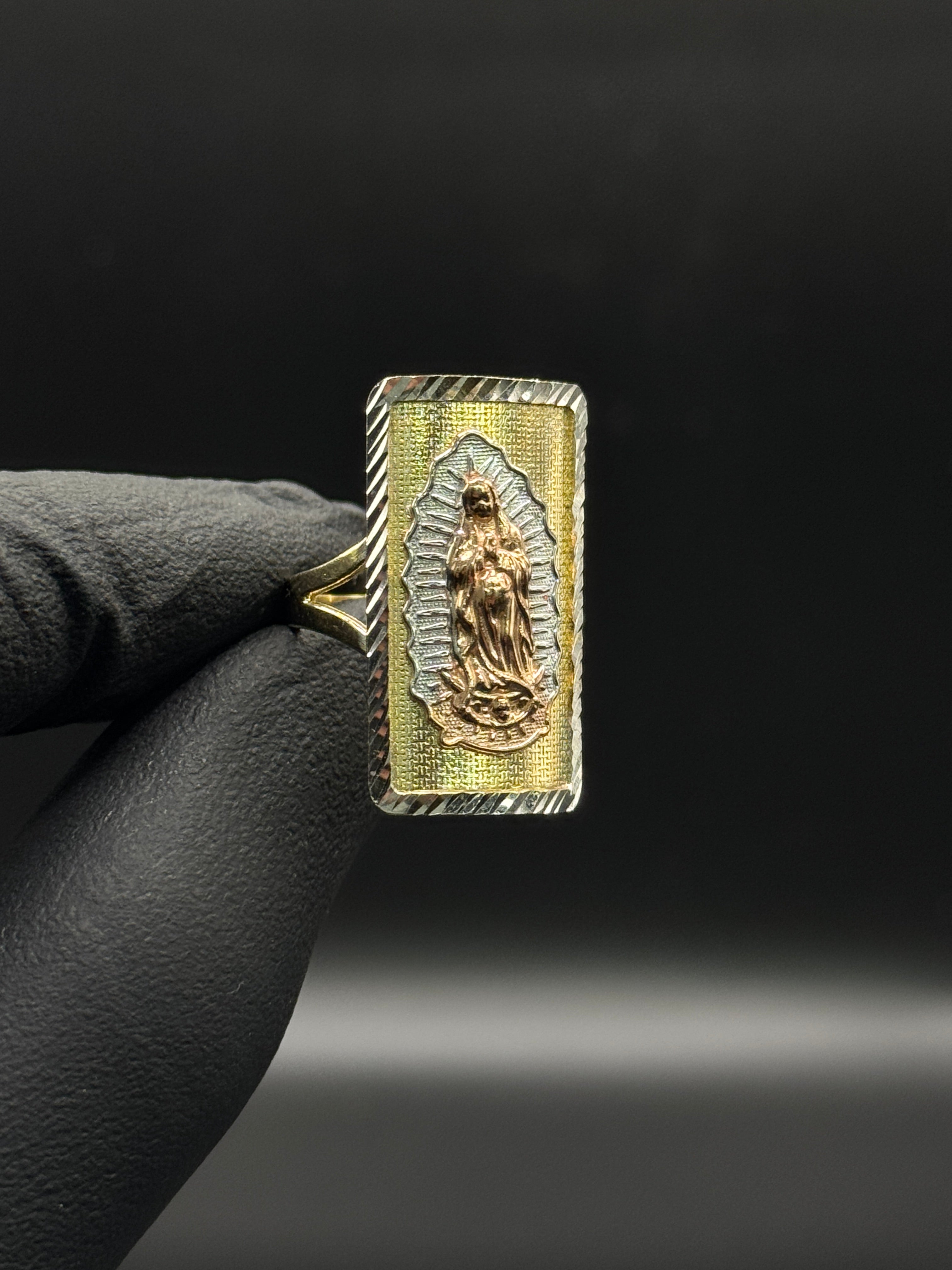 3 Tone Square Virgen de Guadalupe Ring image 0