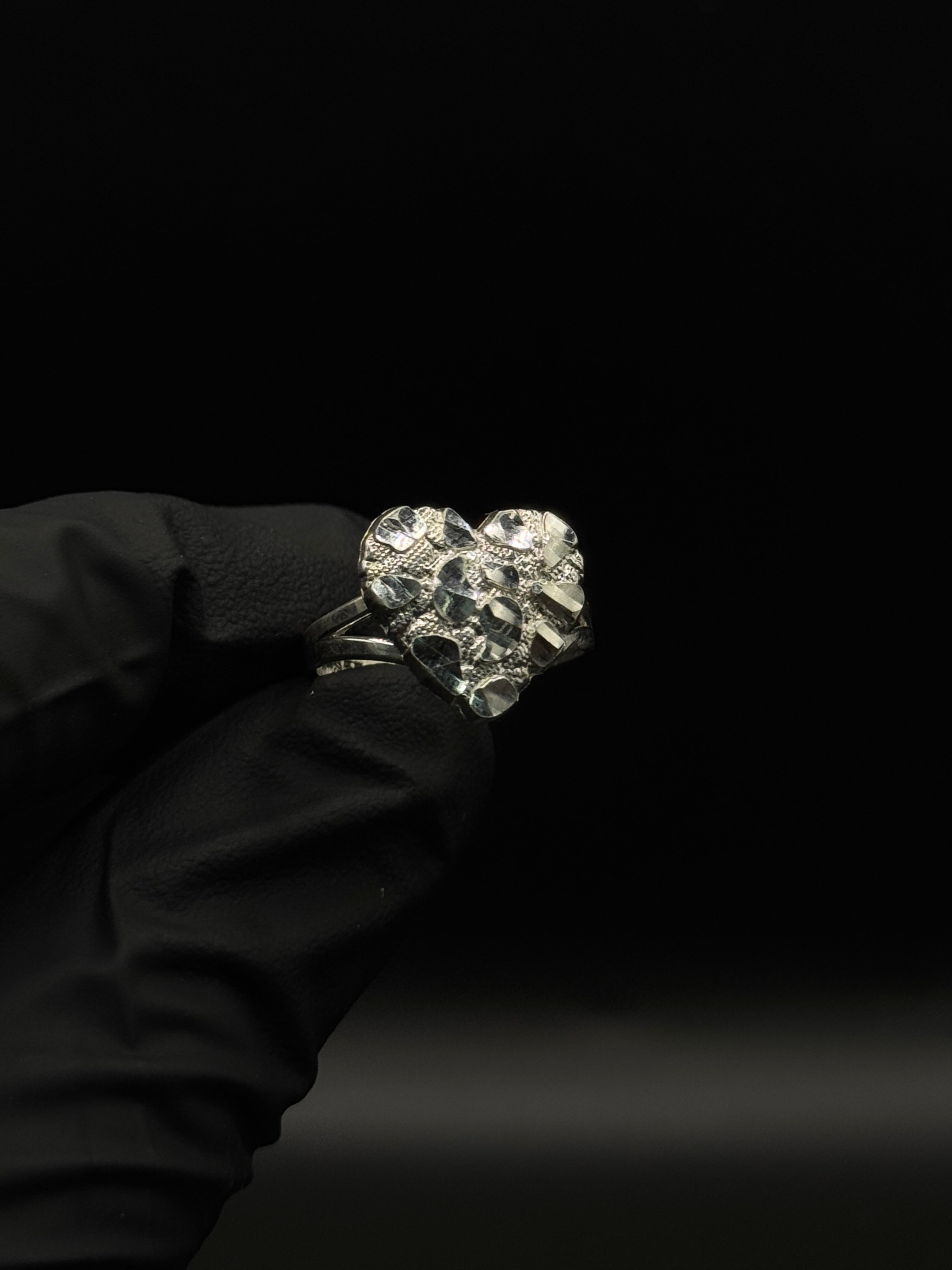 Silver Heart Nugget Ring (Medium) image 0