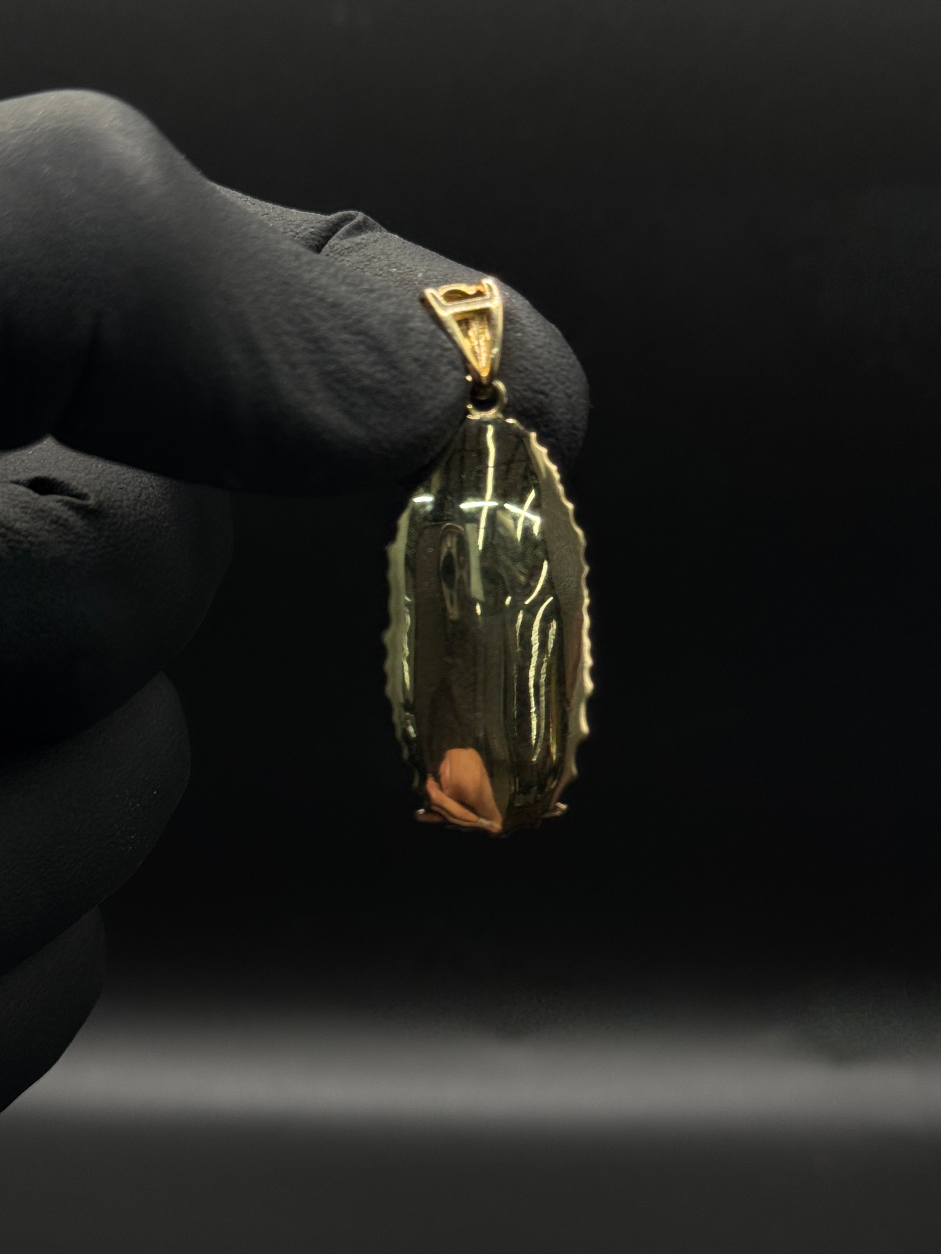 3D Virgen de Guadalupe Pendant (Green) (Medium) image 1