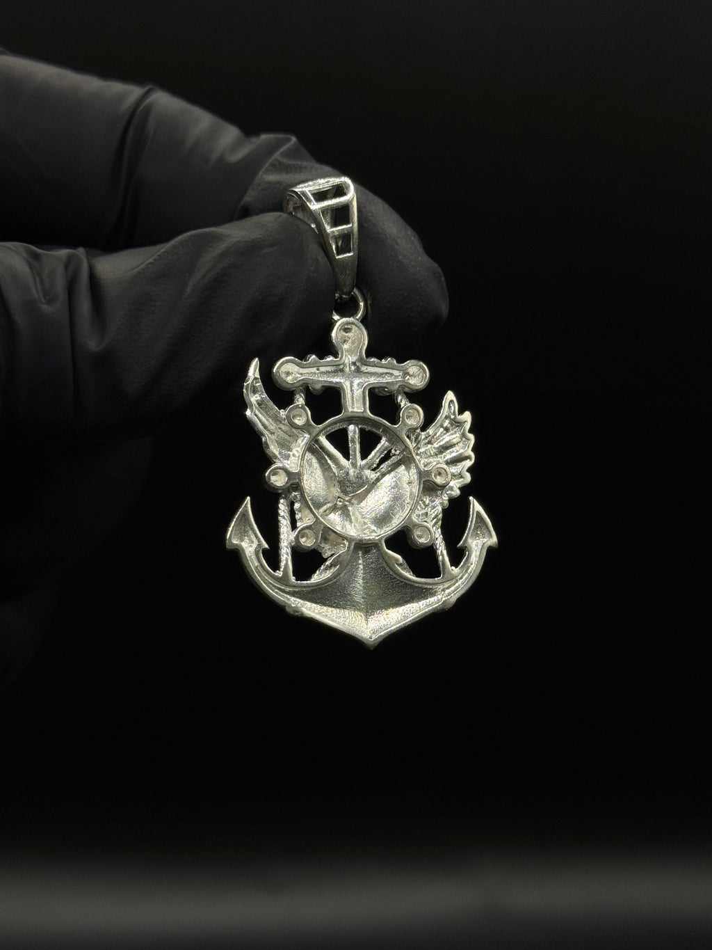 Silver Achor Eagle Pendant image 1