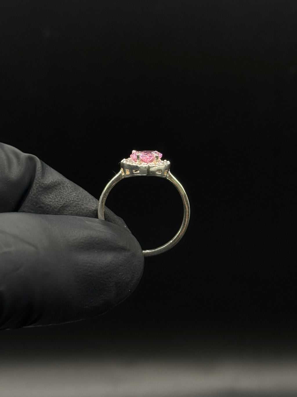 Silver Pink Stone Ring image 1