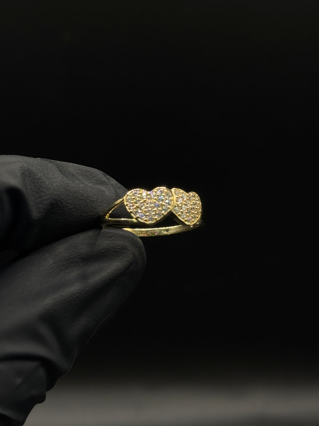 Womens Double Heart Ring (CZ) image 0