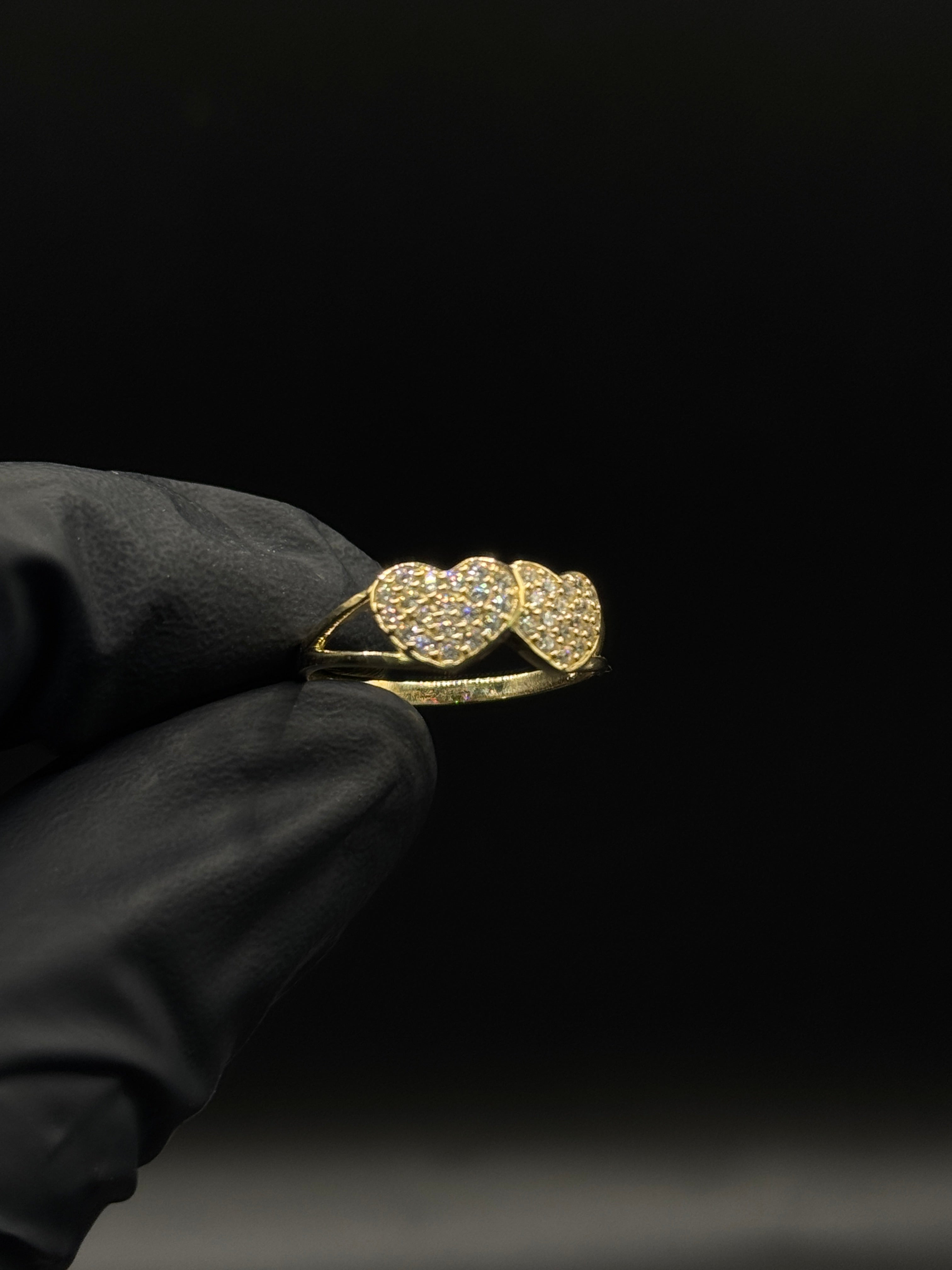 Womens Double Heart Ring (CZ) image 0