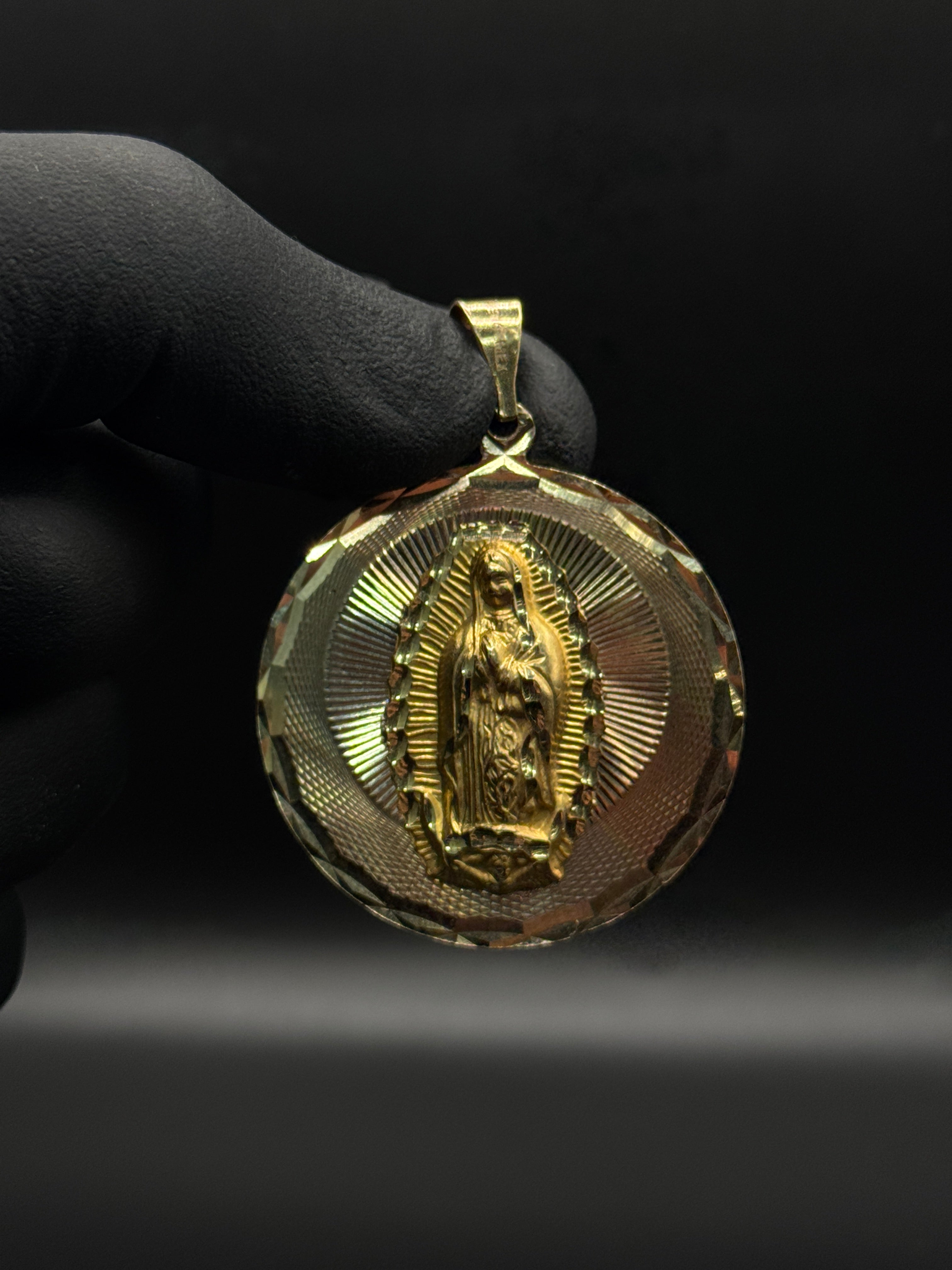 3 Tone Virgen De Guadalupe/Sagrado Corazon Pendant image 0