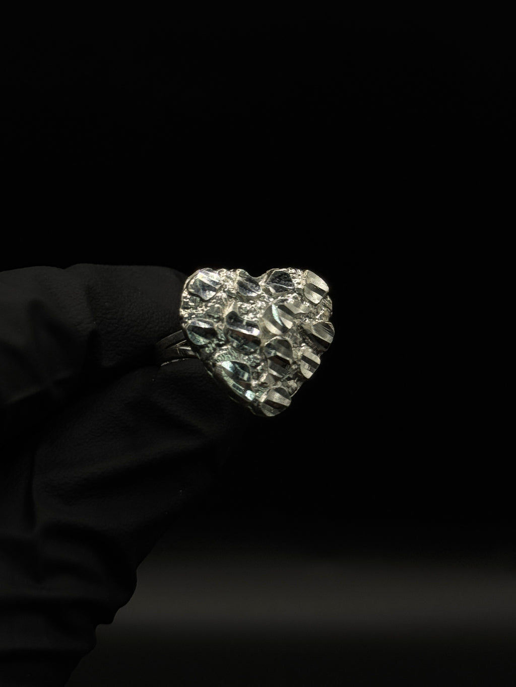 Silver Heart Nugget Ring (Large) image 0