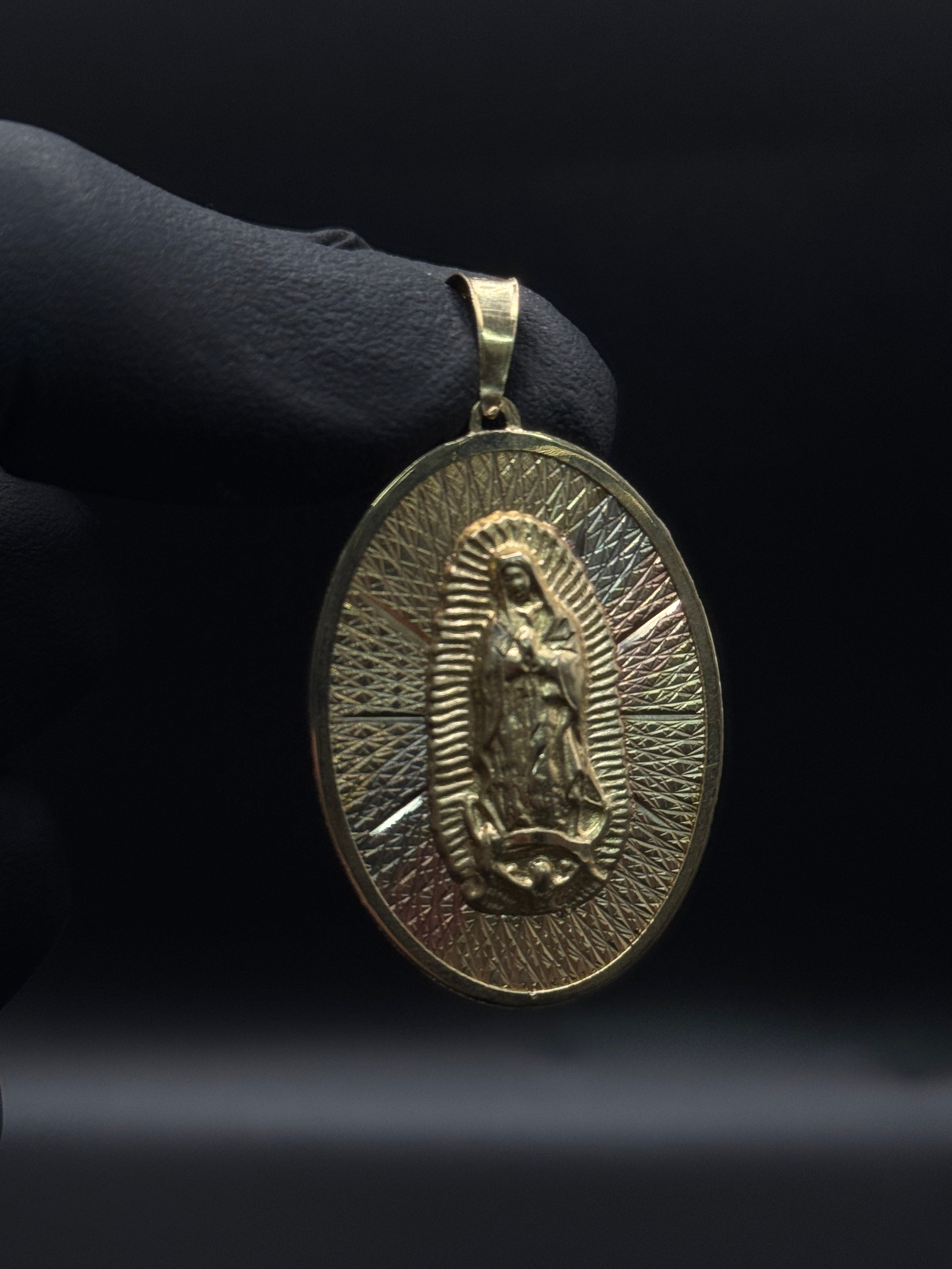3 Tone Virgen de Guadalupe Pendant (1.6in) image 0