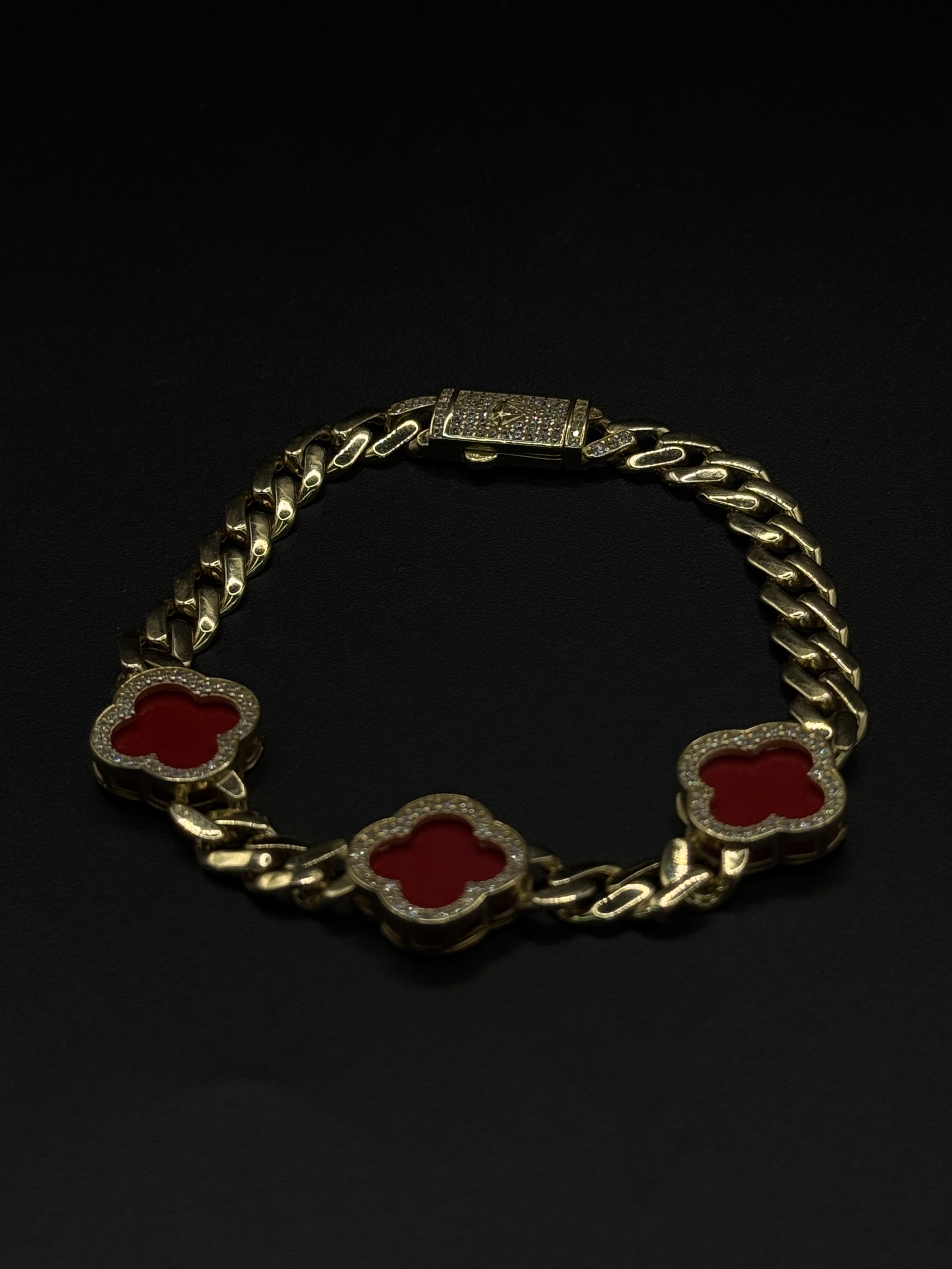 Womens Clover Bracelet (Cuban Link) image 1