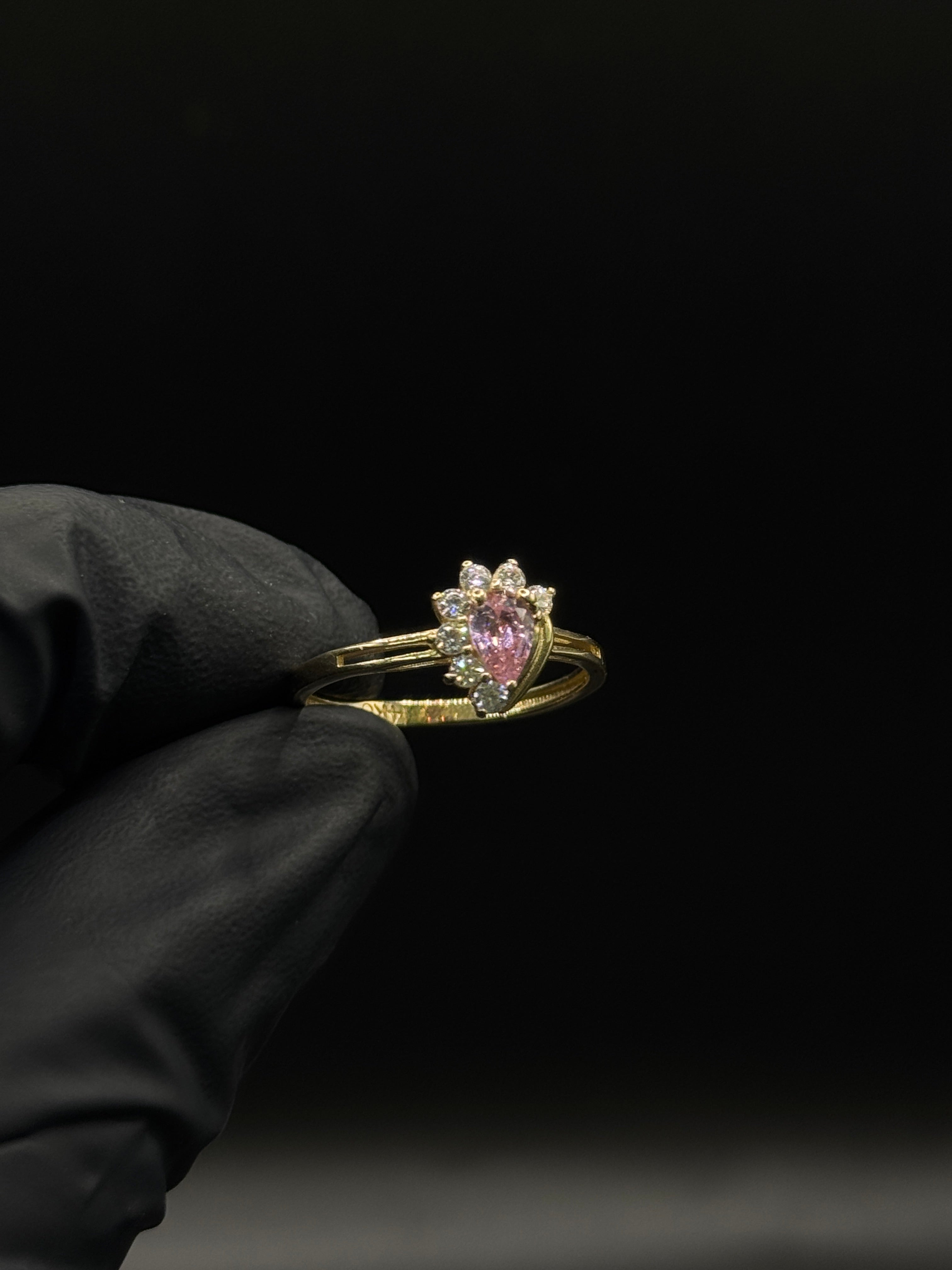Womens Pink Stone Ring (CZ) image 0