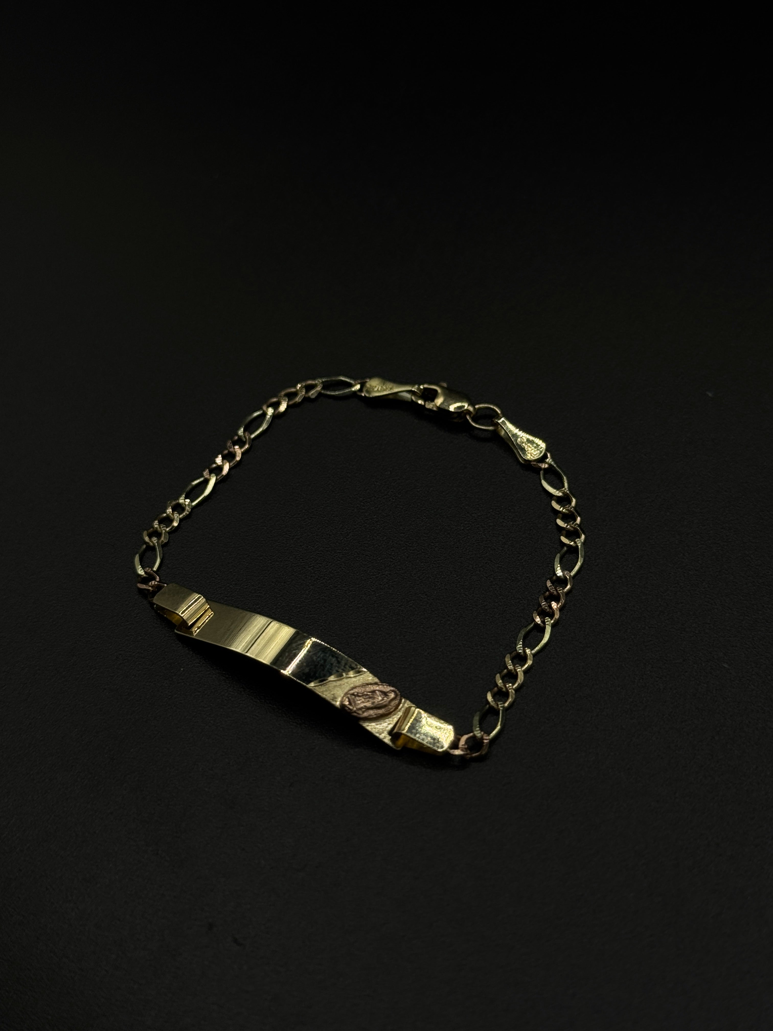Baby Guadalupe Bracelet (3Tone)(Figaro Link) image 0