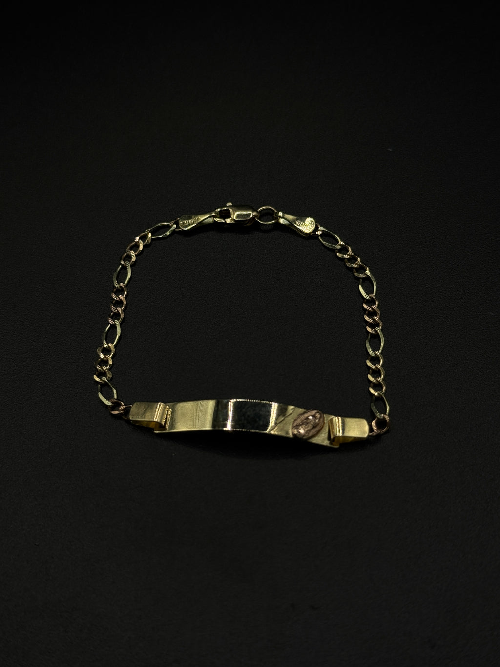 Baby Guadalupe Bracelet (3Tone)(Figaro Link) image 1