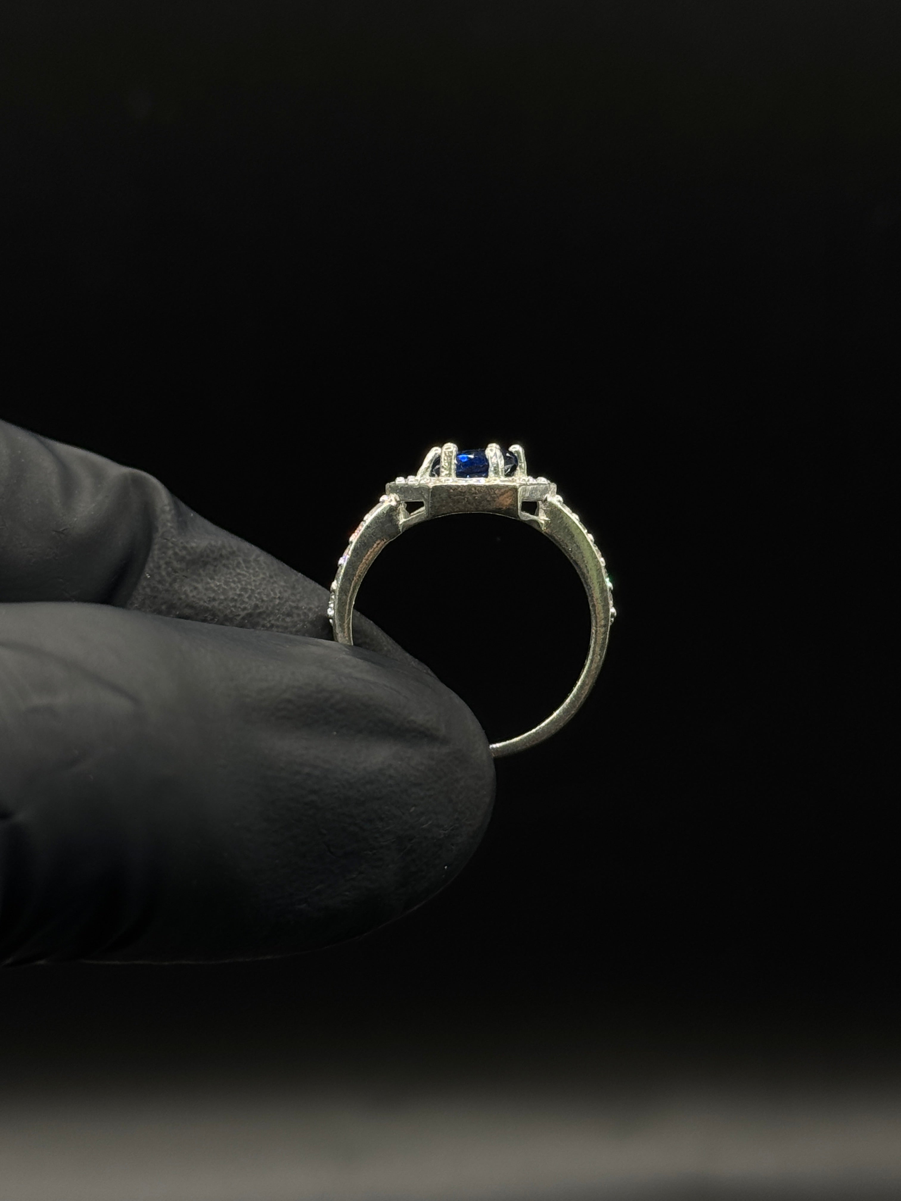 Silver Sapphire Ring (CZ) image 1