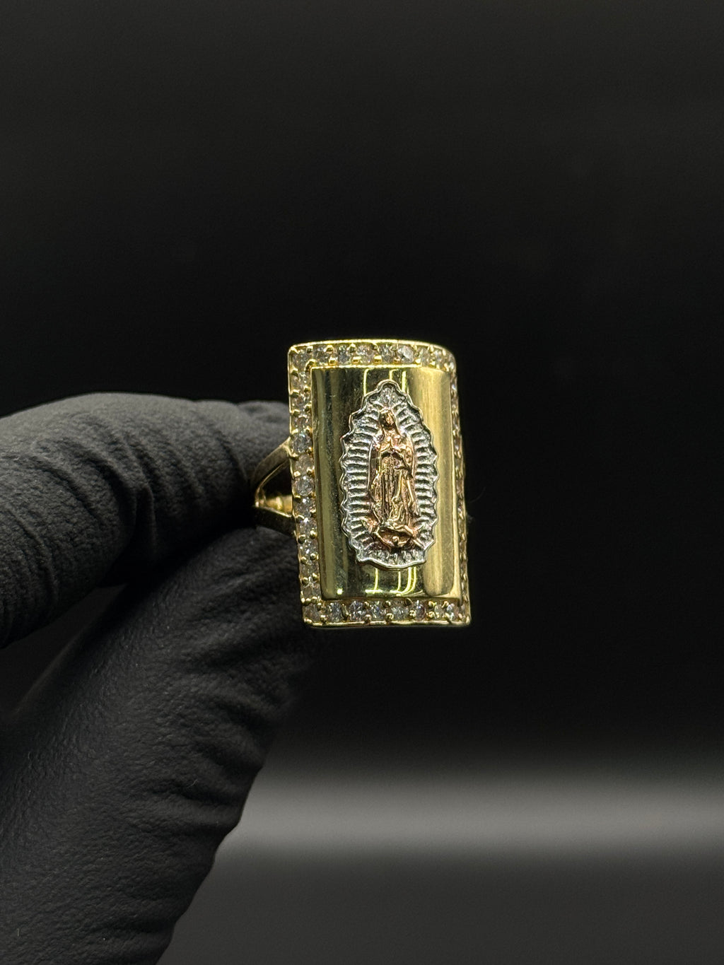 Womens Virgen de Guadalupe w Stones Ring (CZ) image 0