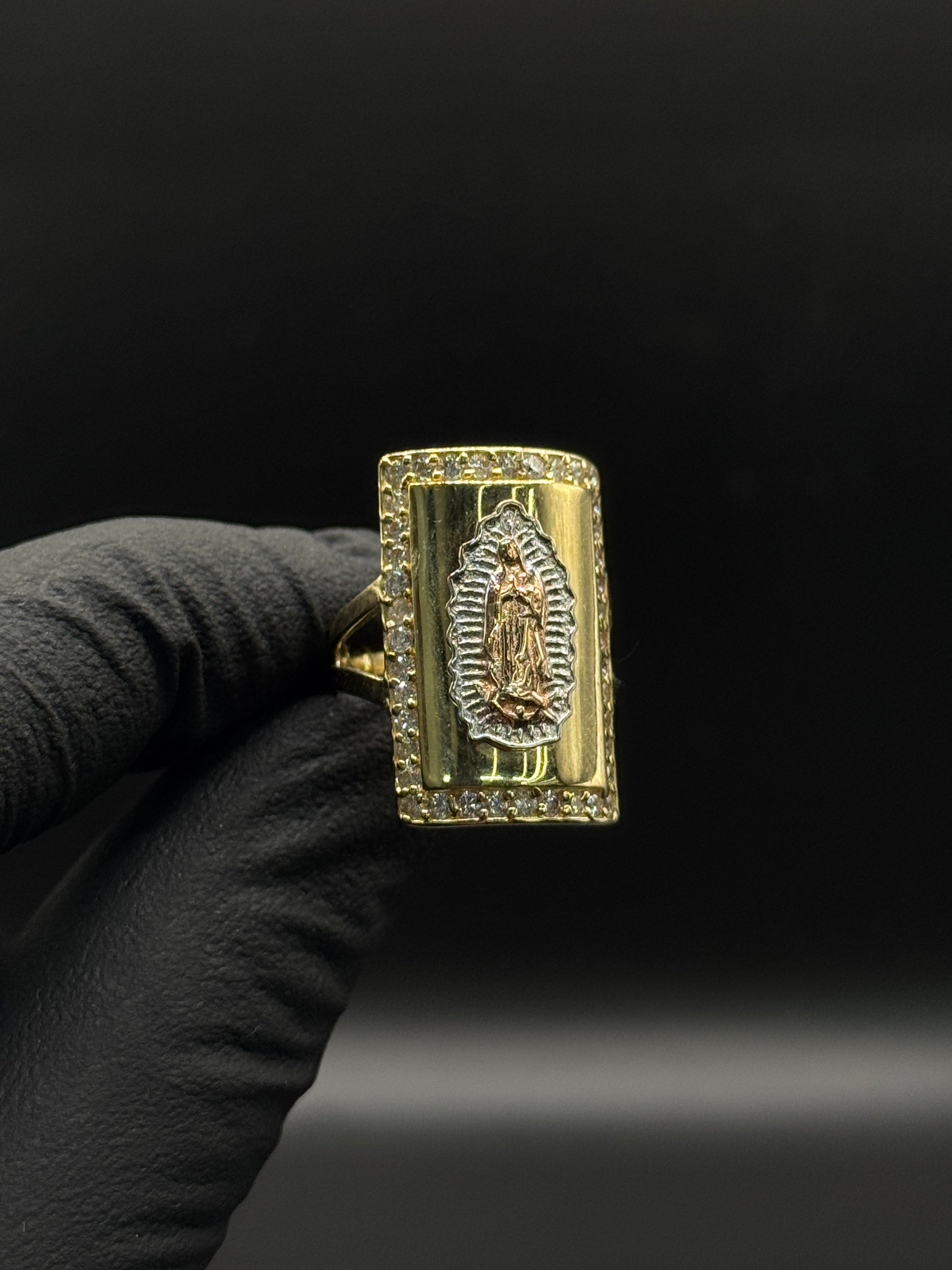 Womens Virgen de Guadalupe w Stones Ring (CZ) image 0