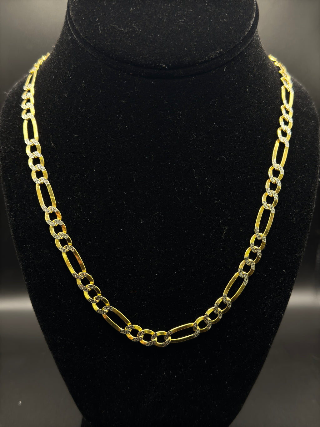 Diamond Cut Figaro Chain (Semi Hollow) (7.2mm) image 0