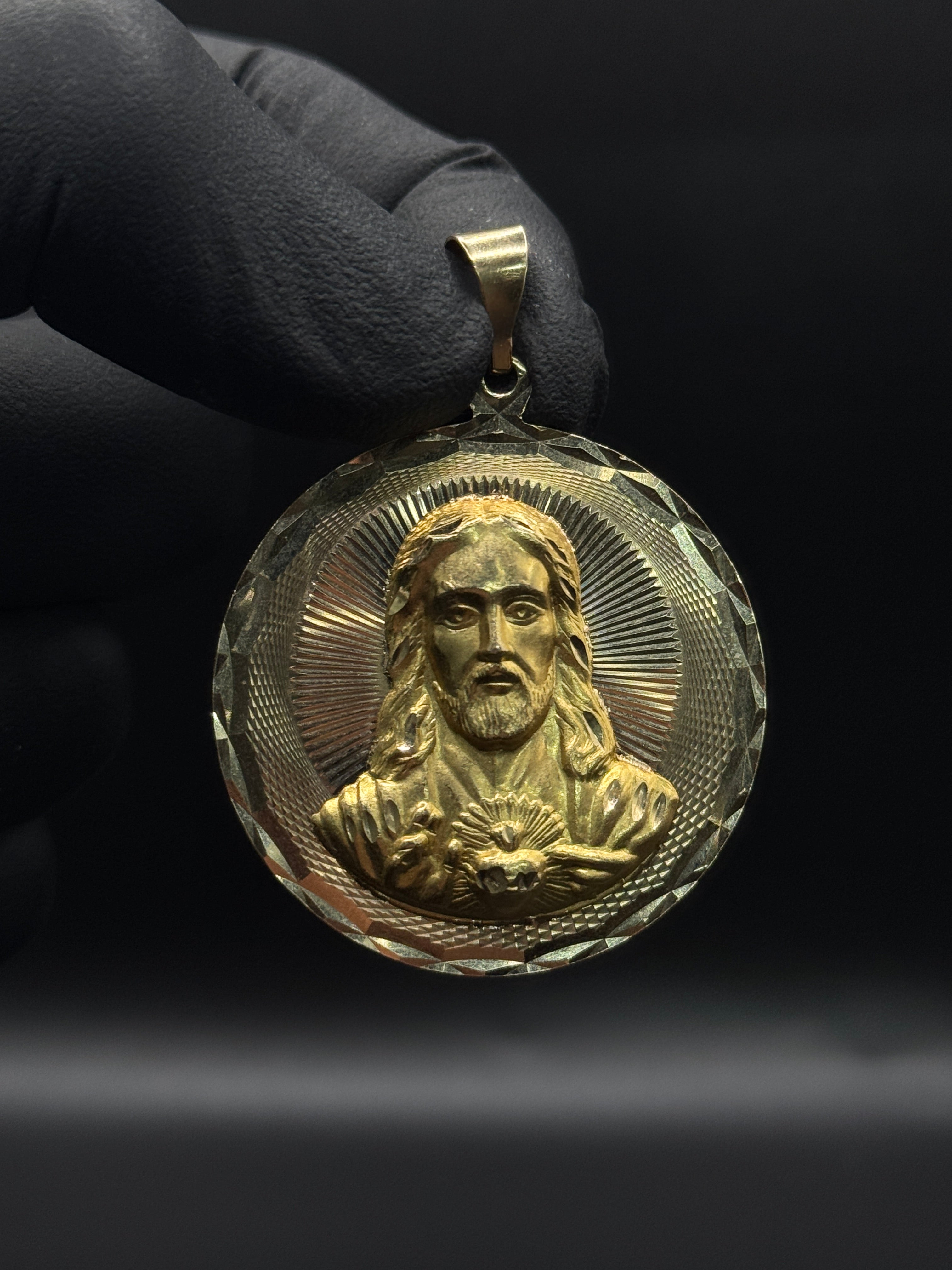 3 Tone Virgen De Guadalupe/Sagrado Corazon Pendant image 1