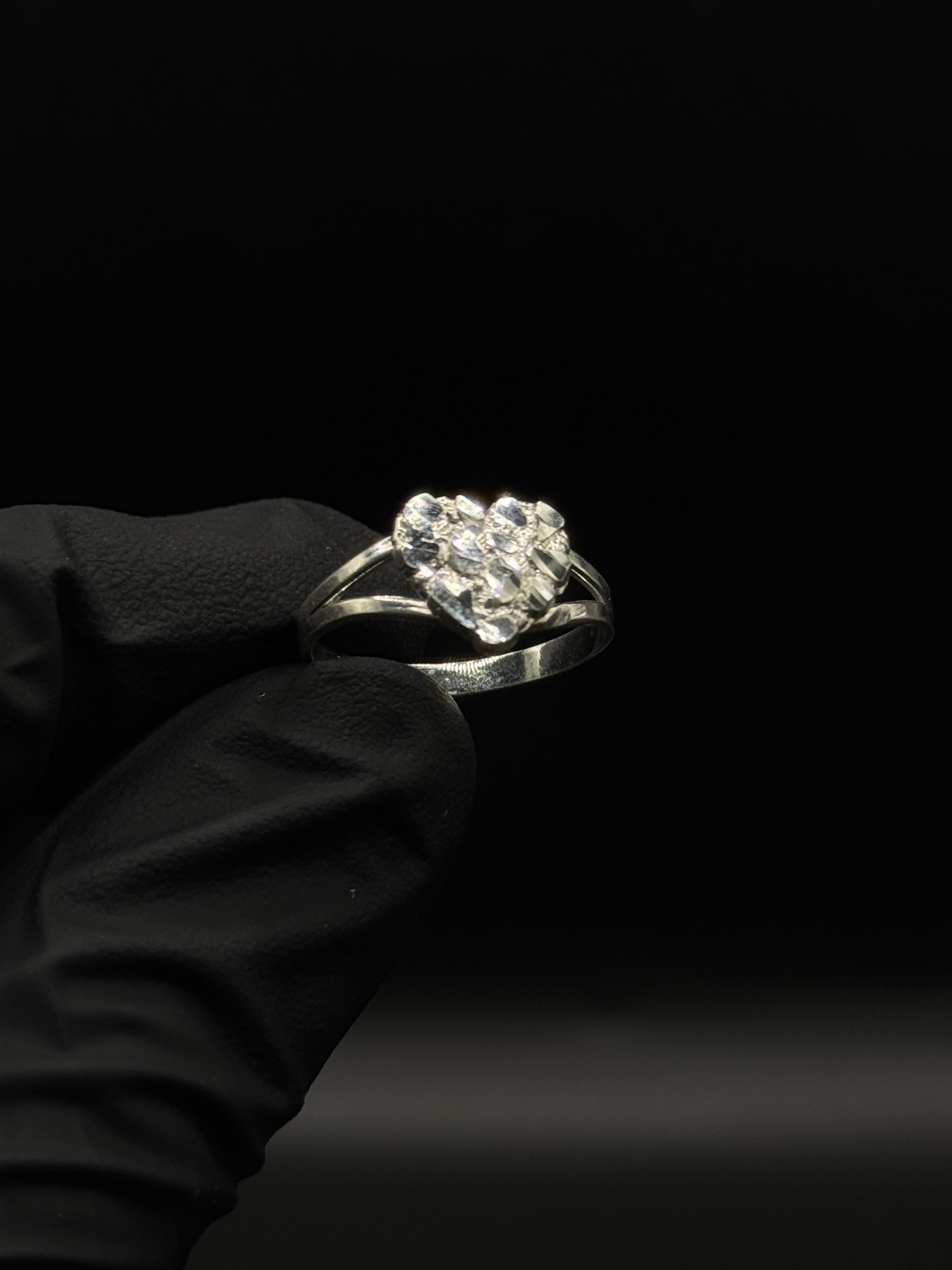 Silver Heart Nugget Ring (Small) image 0
