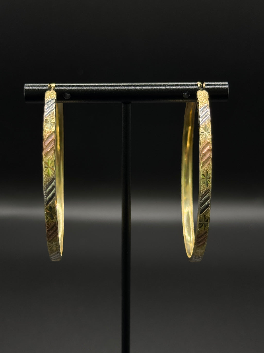 Womens 3 Tone Hoop Earrings image 0