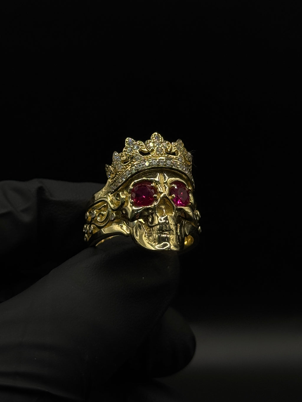 Mens Skull w Crown Ring image 0