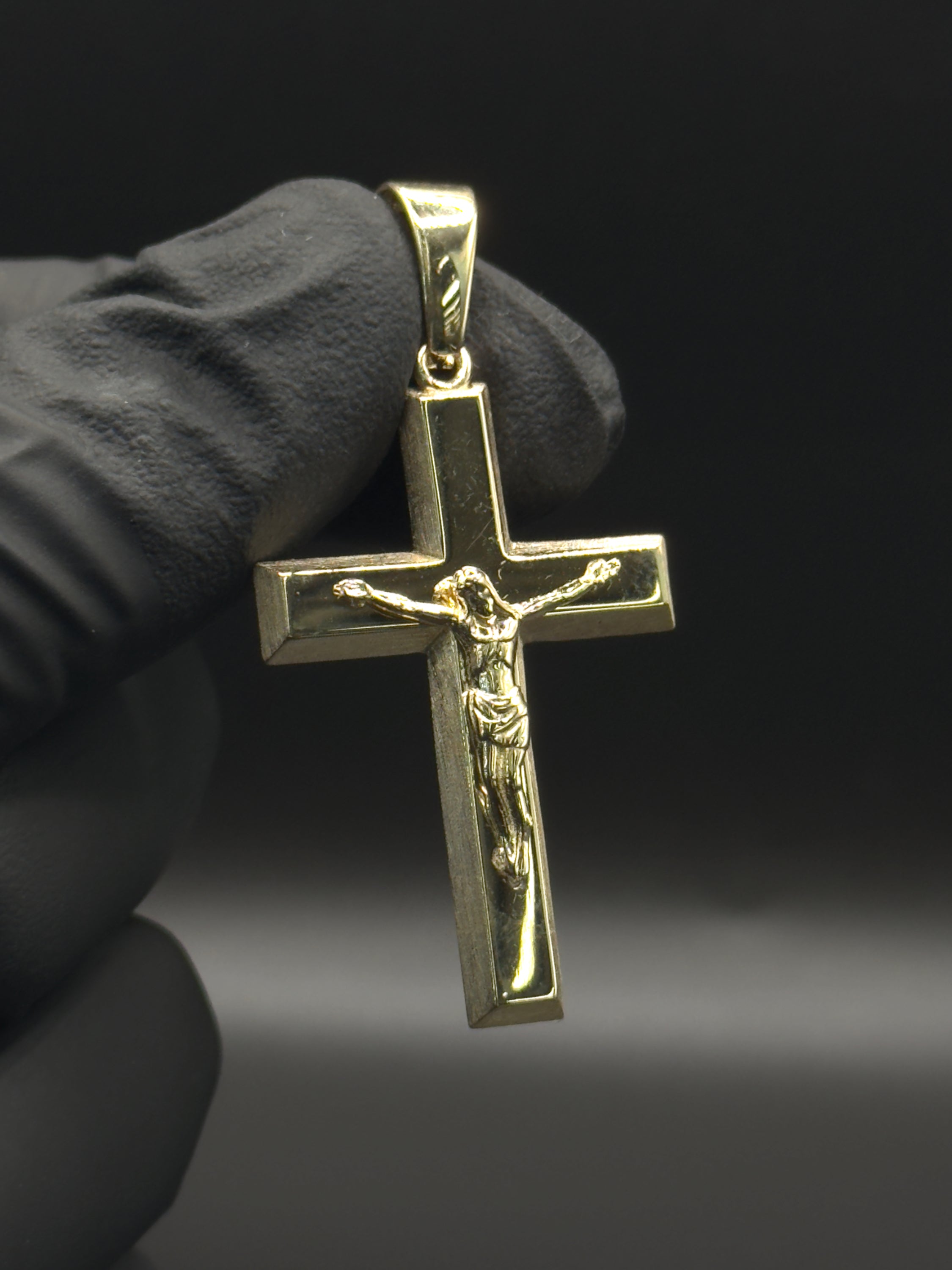 Yellow Gold Jesus Cross image 0