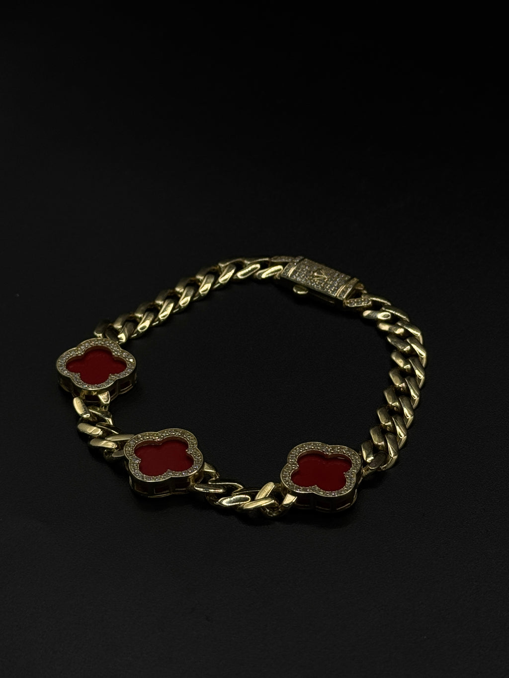 Womens Clover Bracelet (Cuban Link) image 0