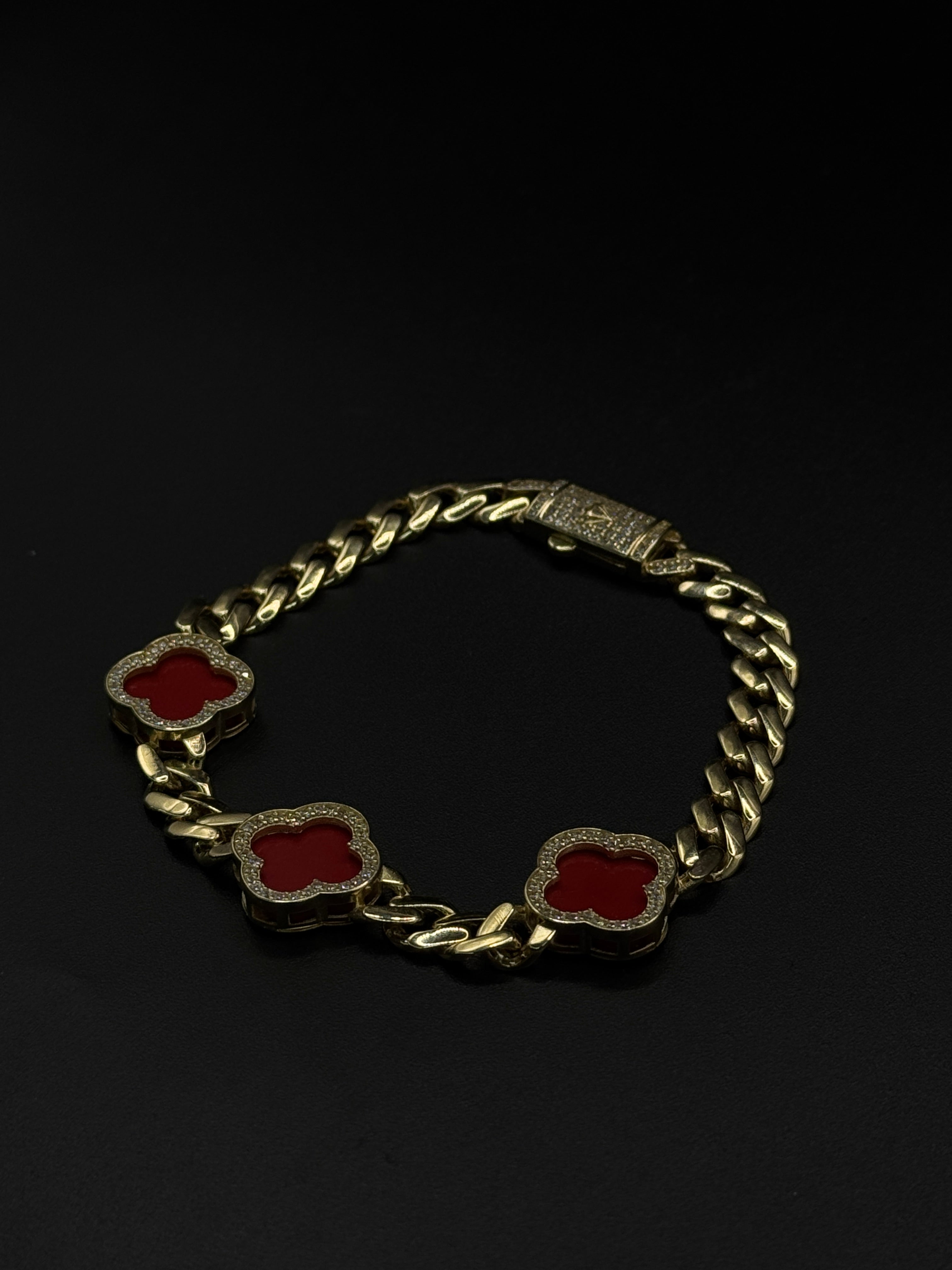 Womens Clover Bracelet (Cuban Link) image 0