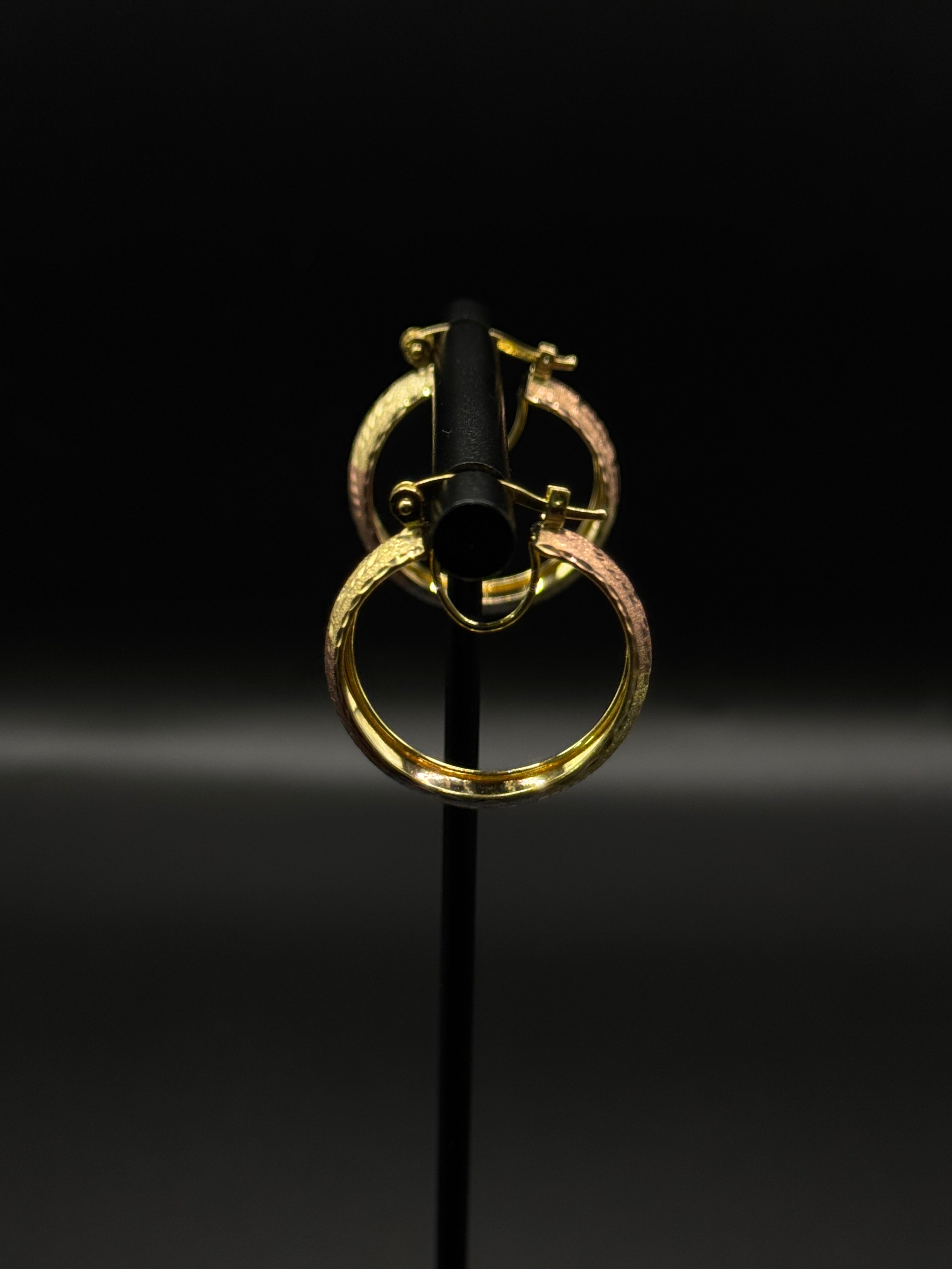 Womens 3 Tone Hoop Earrings image 1