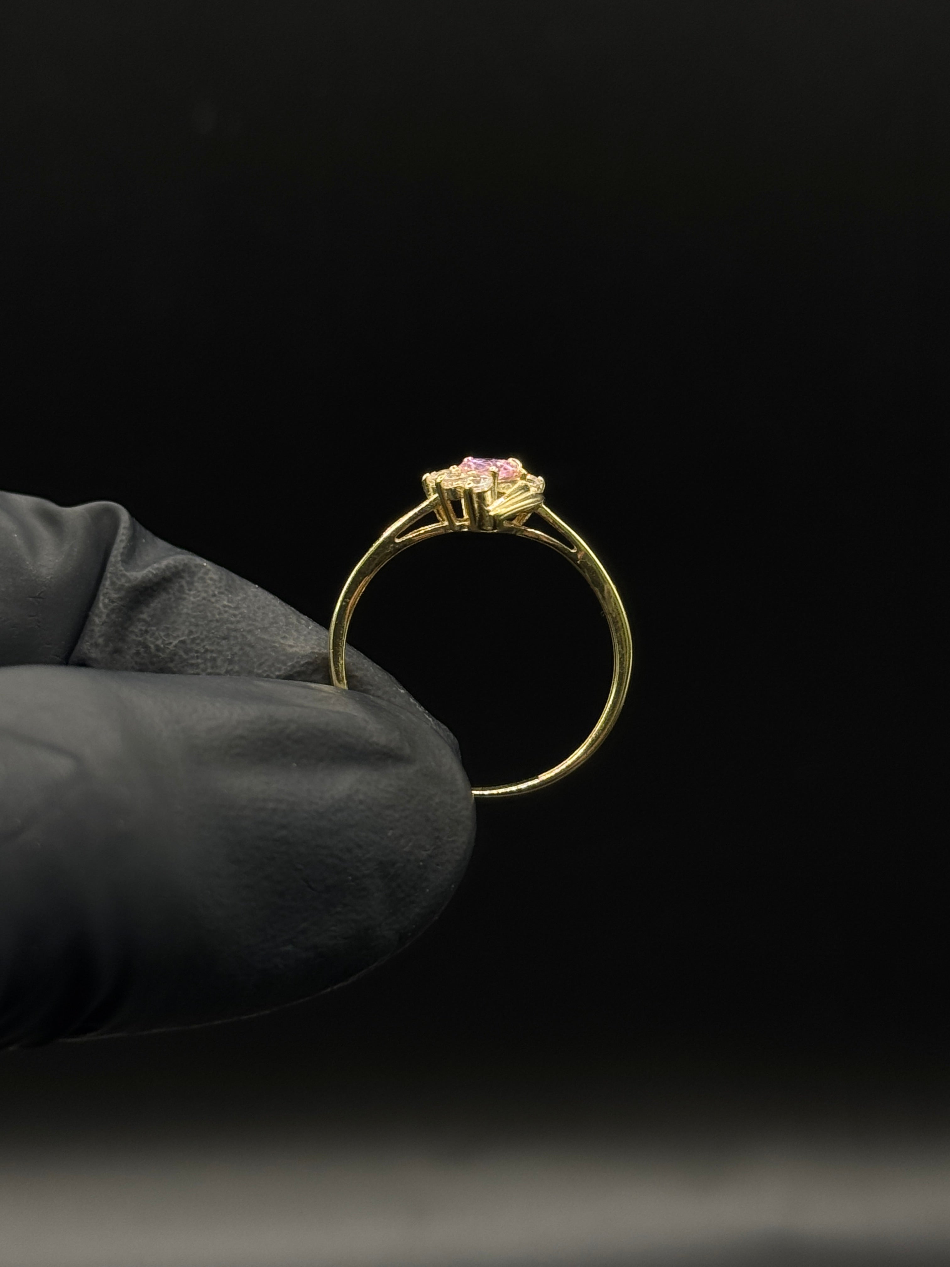 Womens Pink Stone Ring (CZ) image 1