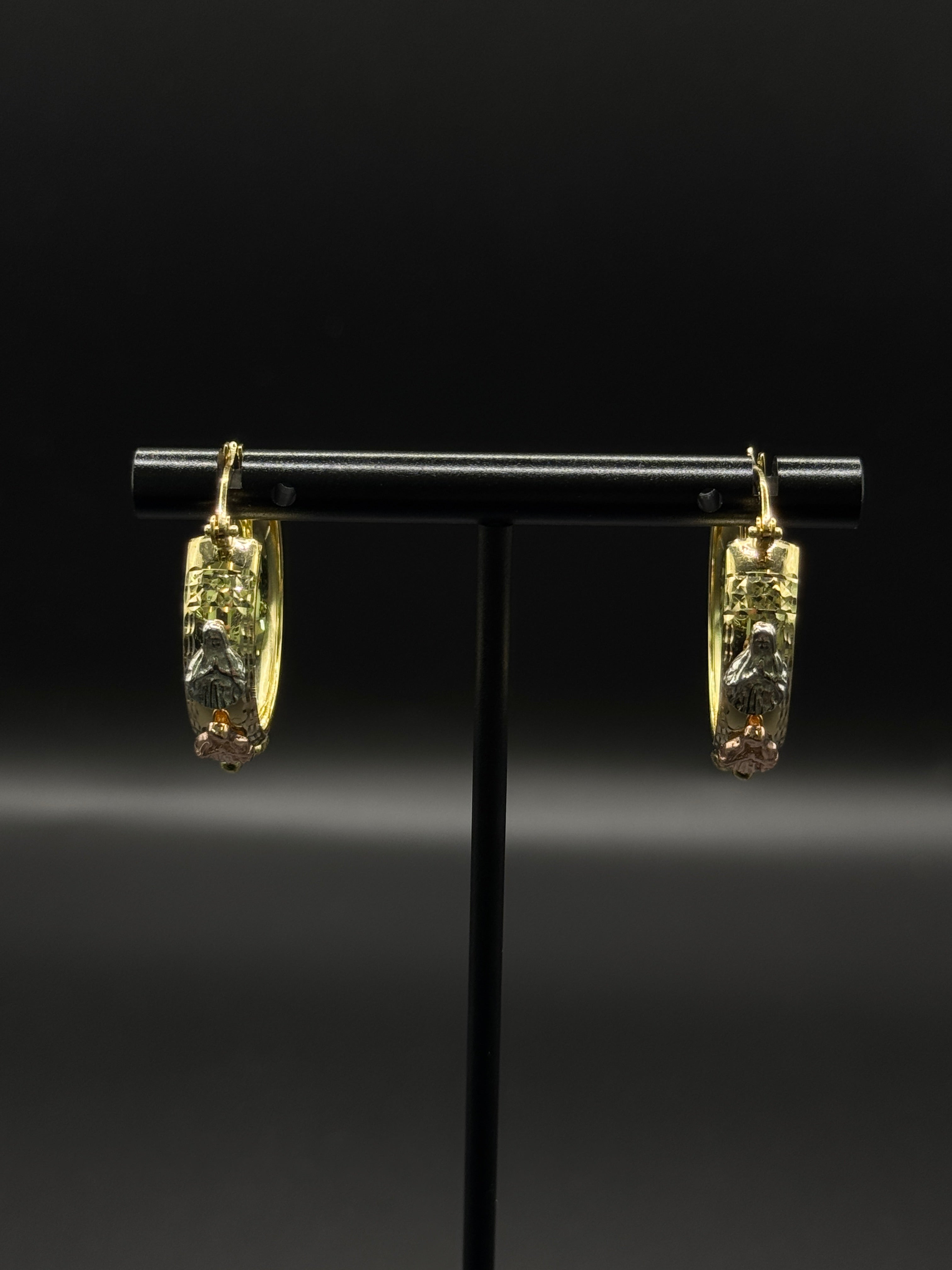 Womens Virgen de Guadalupe Hoop Earrings image 0