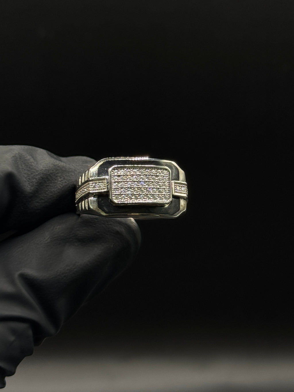 Silver Black outline Ring (CZ) image 0
