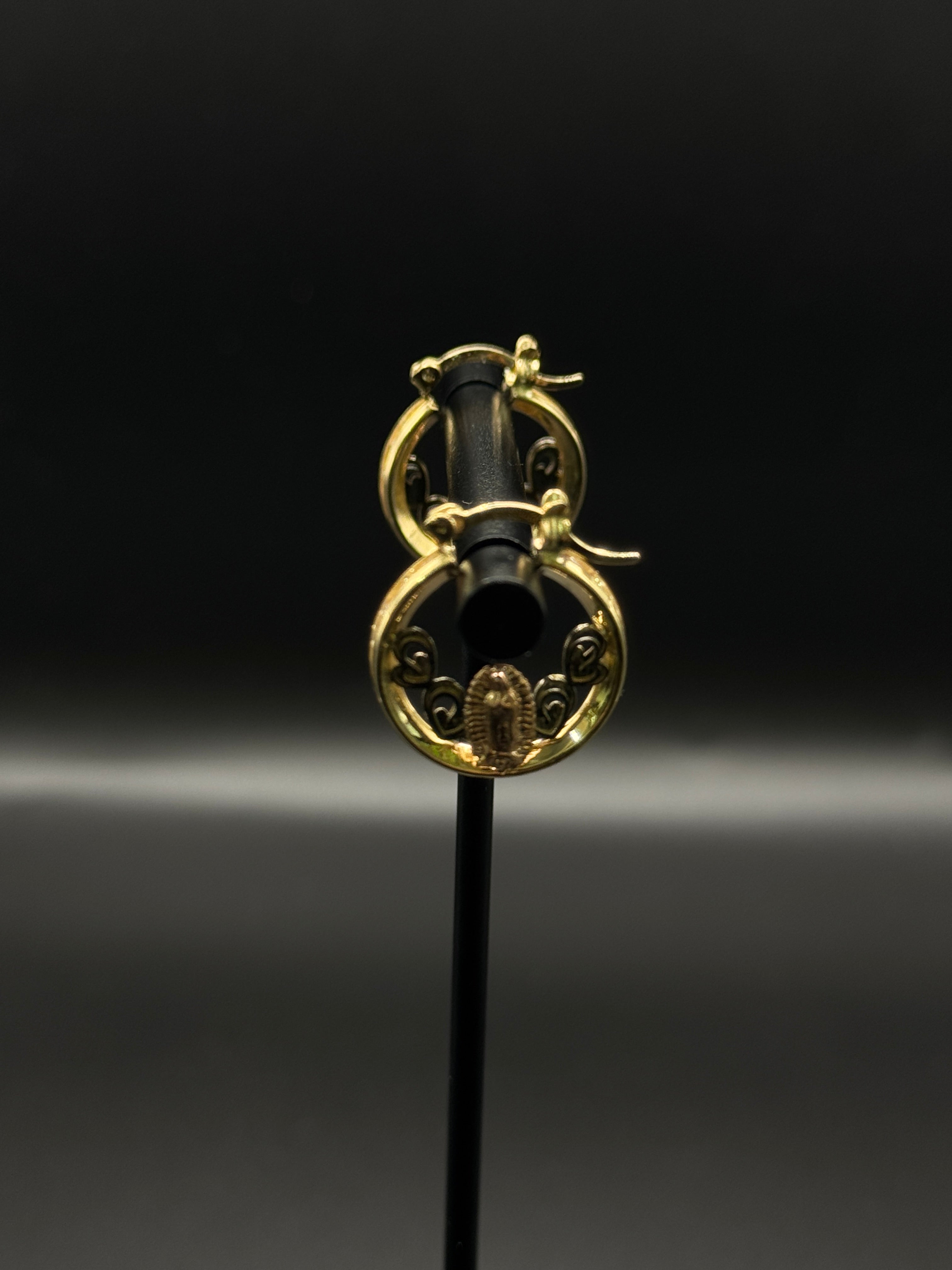 Women Virgen de Guadalupe Hoop Earrings image 1